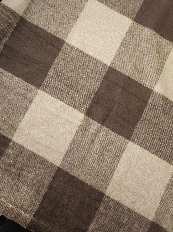 Brown Check Medium-Weight Soft Wool Mix