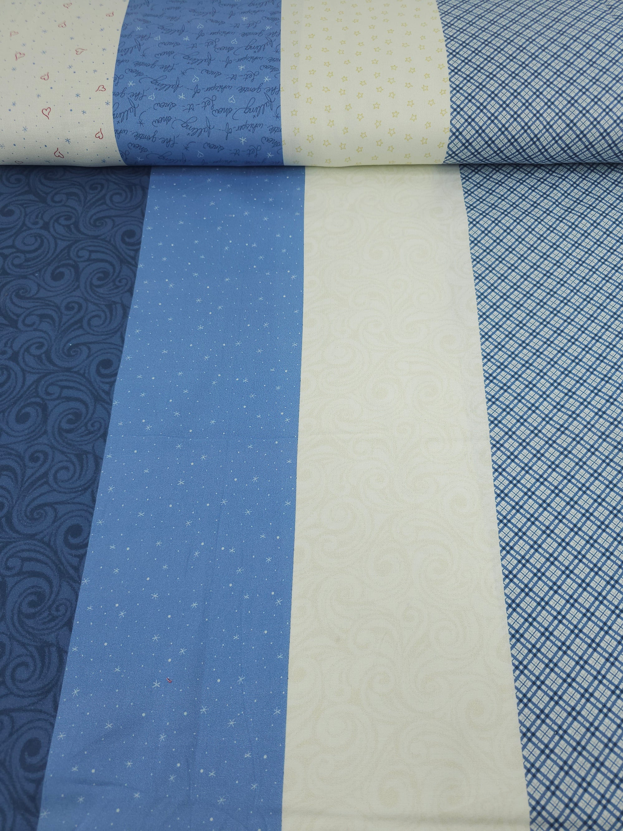 Snowy Panel Stripe 100% Cotton