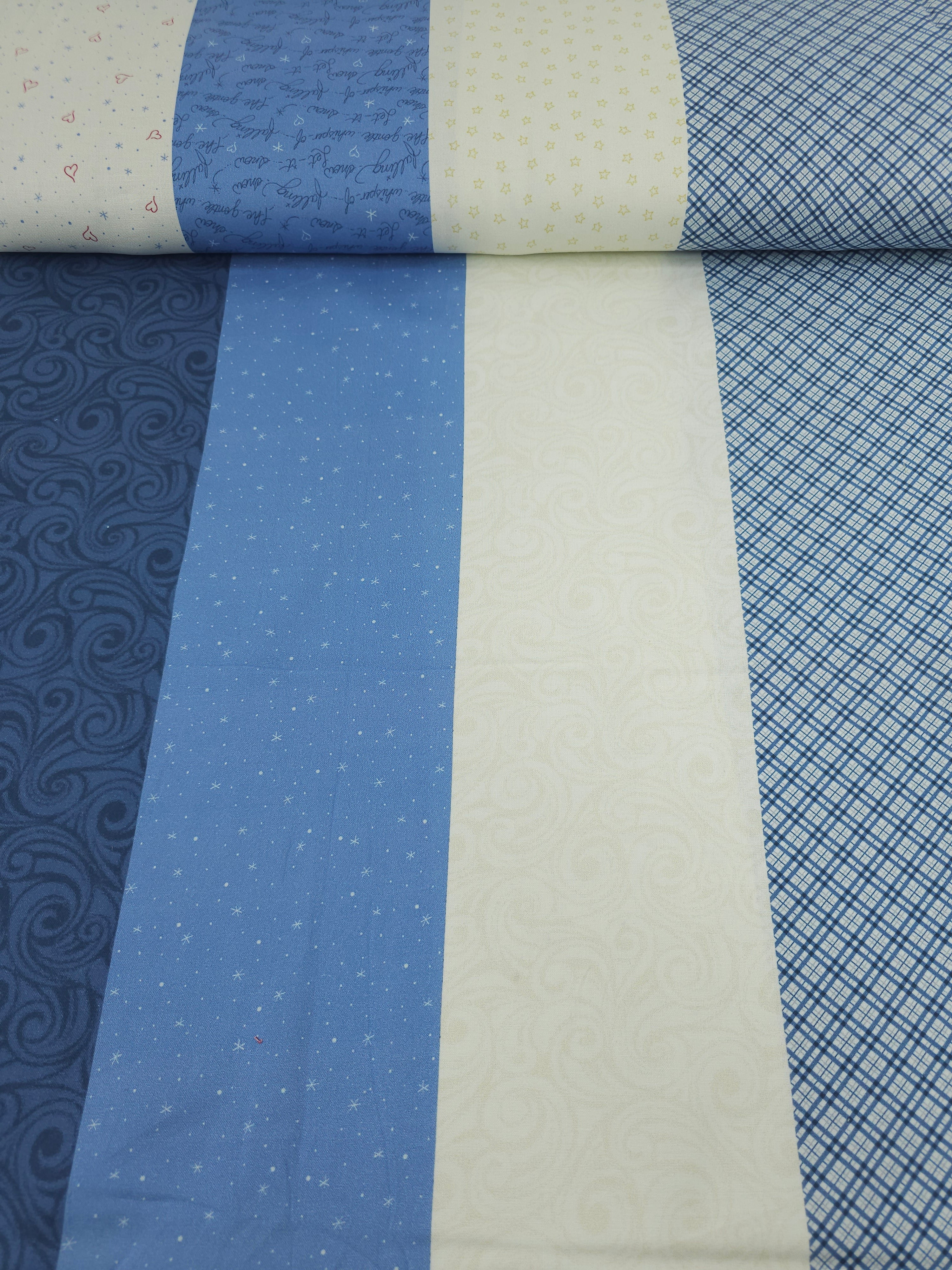 Snowy Panel Stripe 100% Cotton