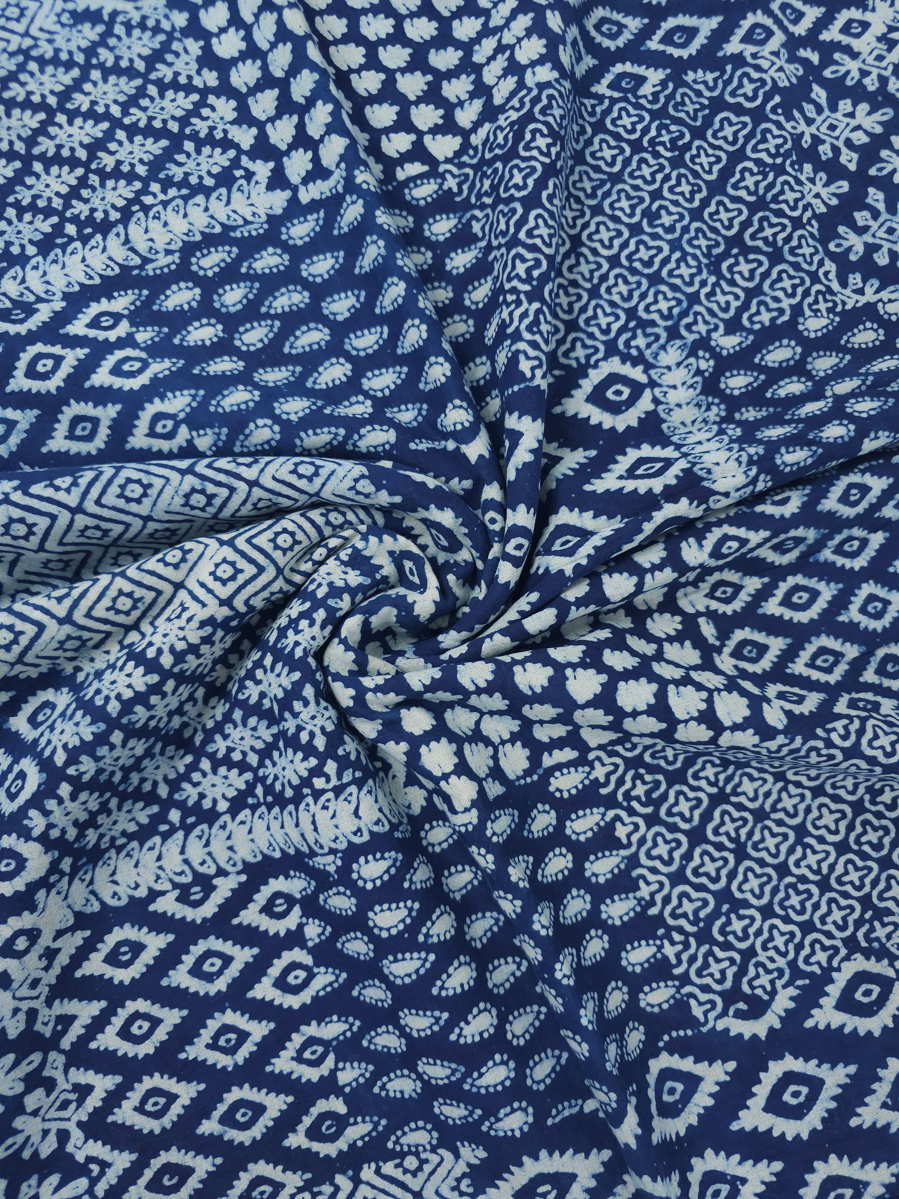 Indigo Boho Patchwork Block Print Cotton