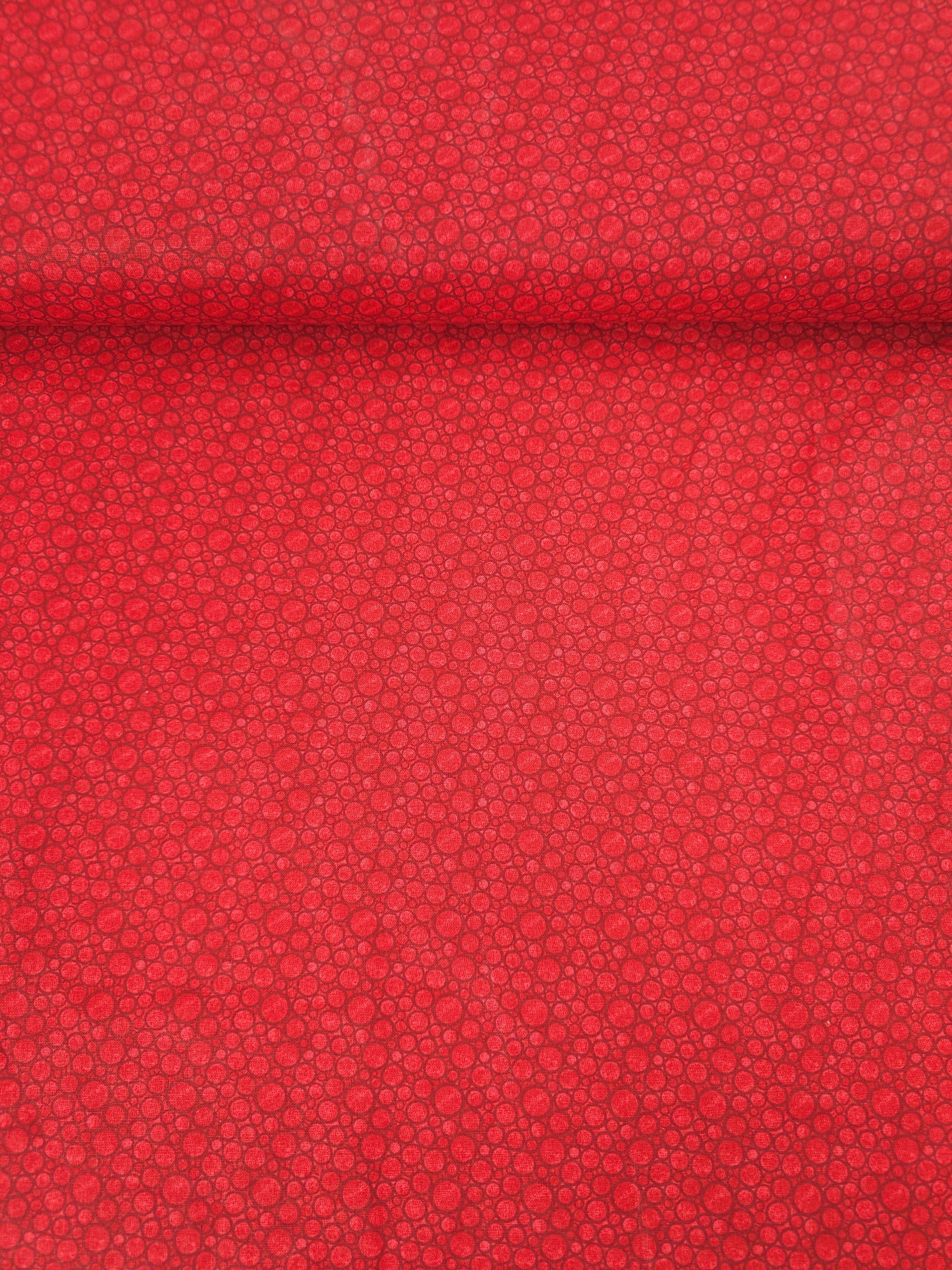Red Irregular Mini Circle 100% Cotton