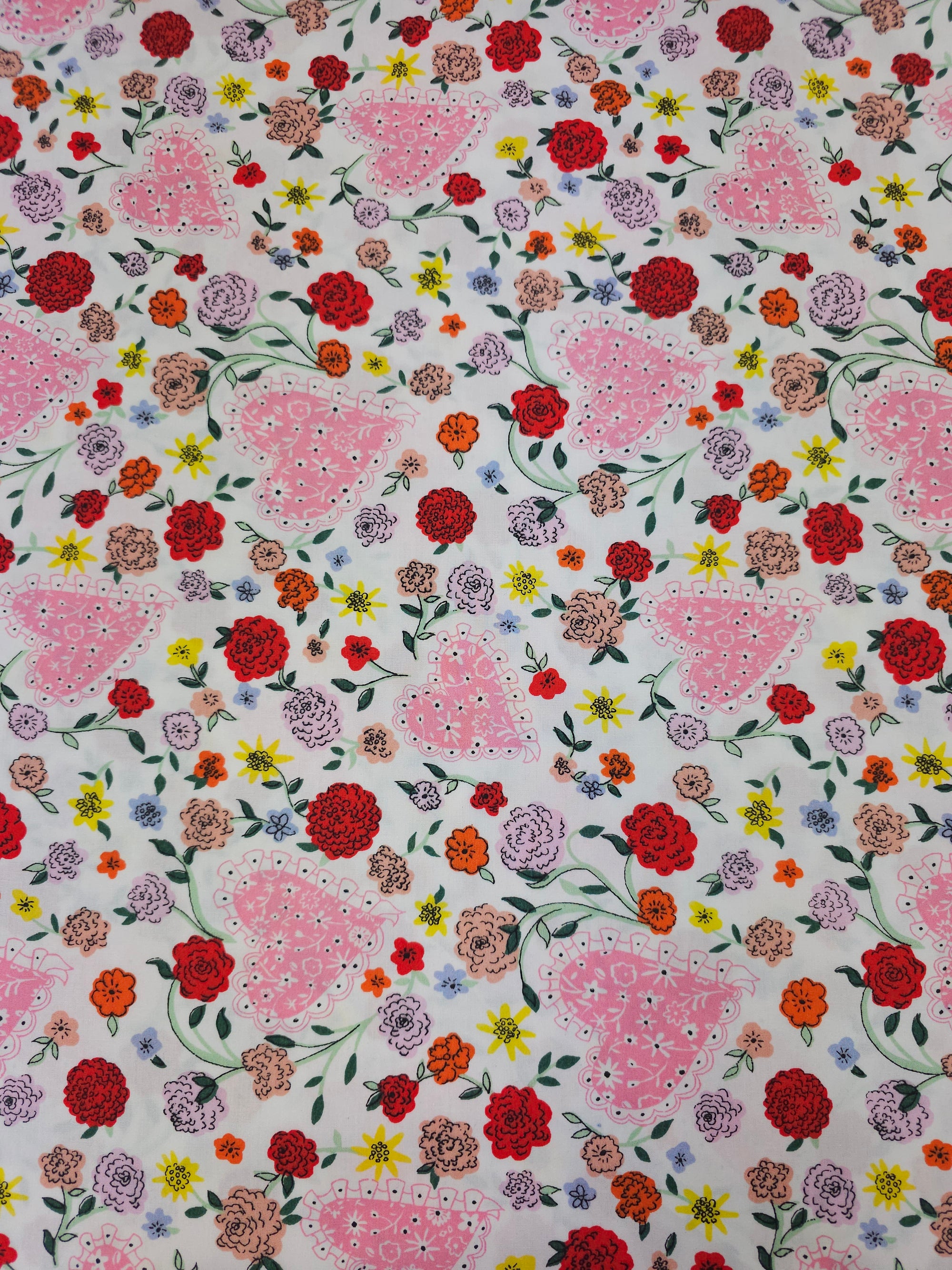 Floral Heart Brave Soul 100% Cotton 98" - Cath Kidston *EXTRA WIDE*