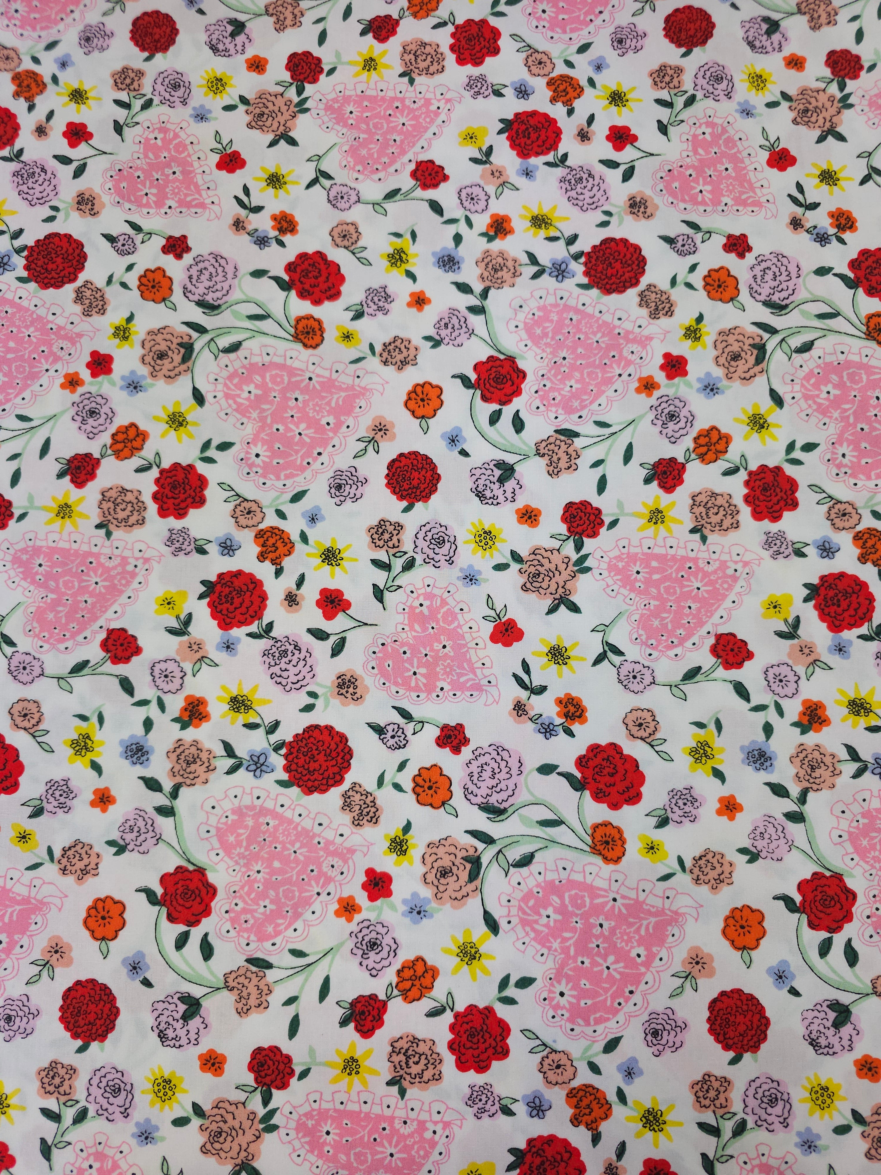 Floral Heart Brave Soul 100% Cotton 98" - Cath Kidston *EXTRA WIDE*