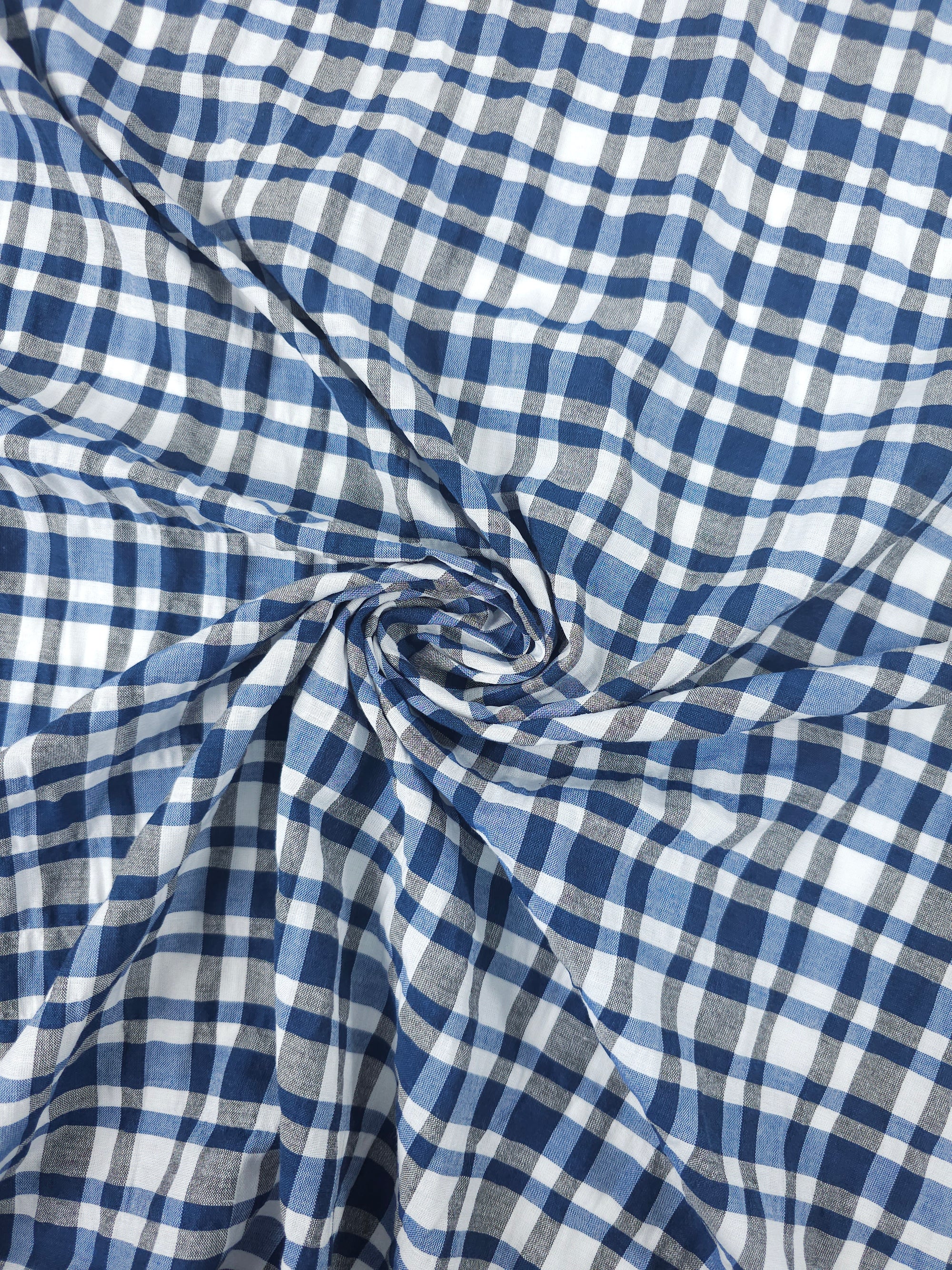 Hale Blue/Grey Gingham Check Cotton Poly