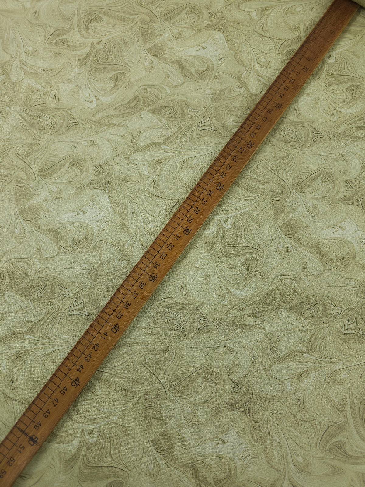 Pale Lemon Grass Marble Swirl 100% Cotton 114" *EXTRA WIDE*