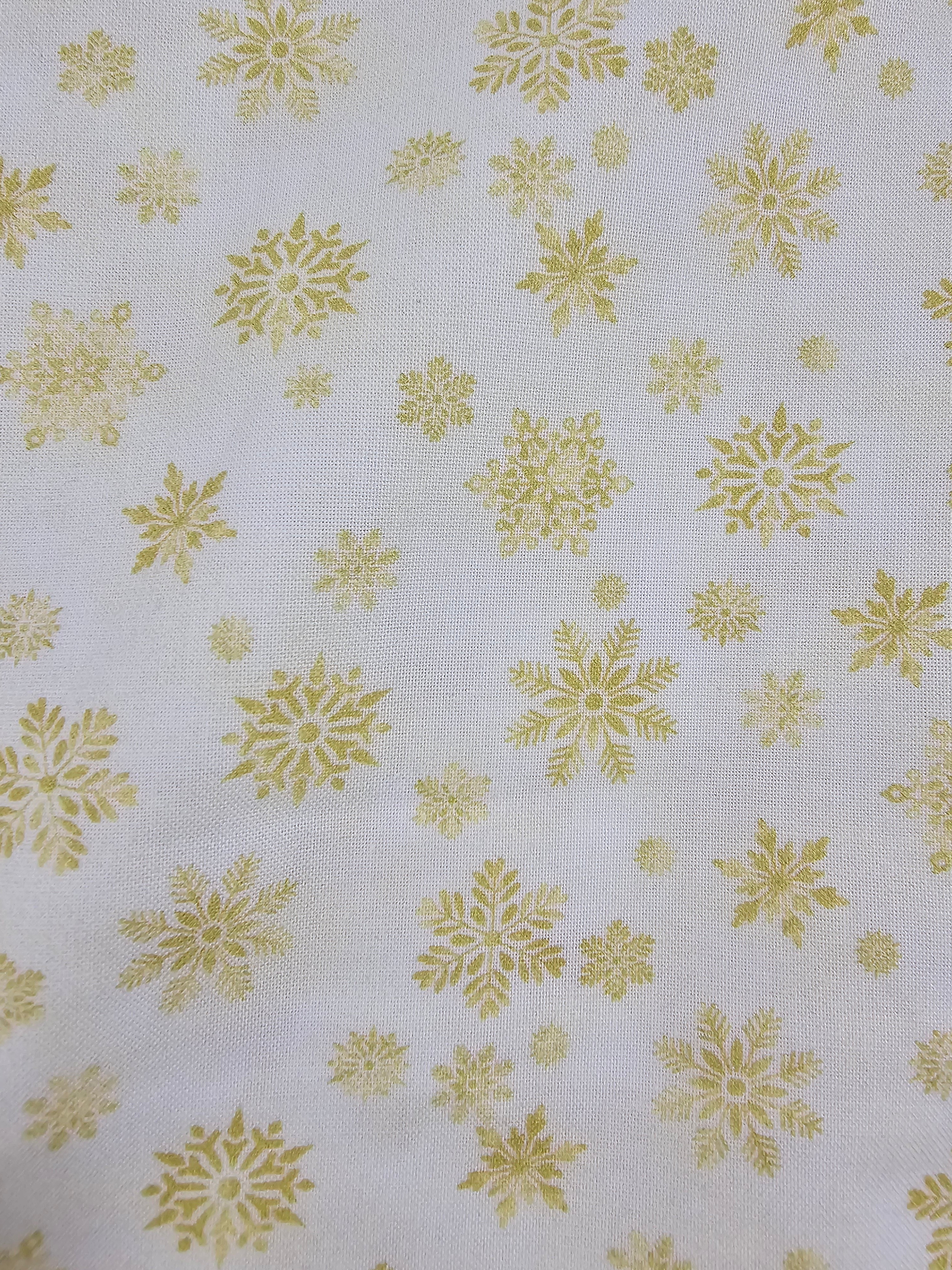 Golden Snowflakes Cotton - 2.1m Piece