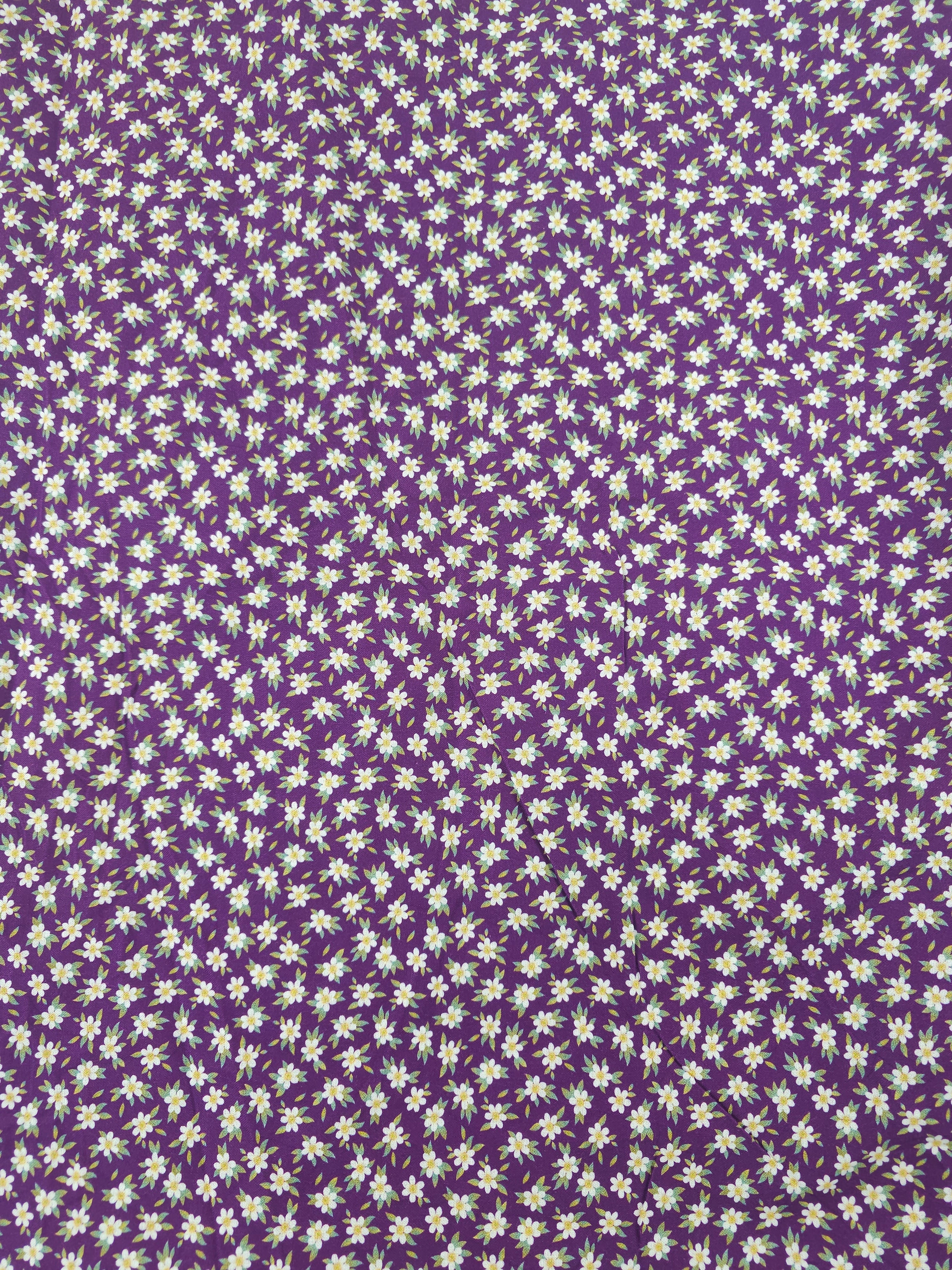 Purple flora Cotton- 1.7m piece