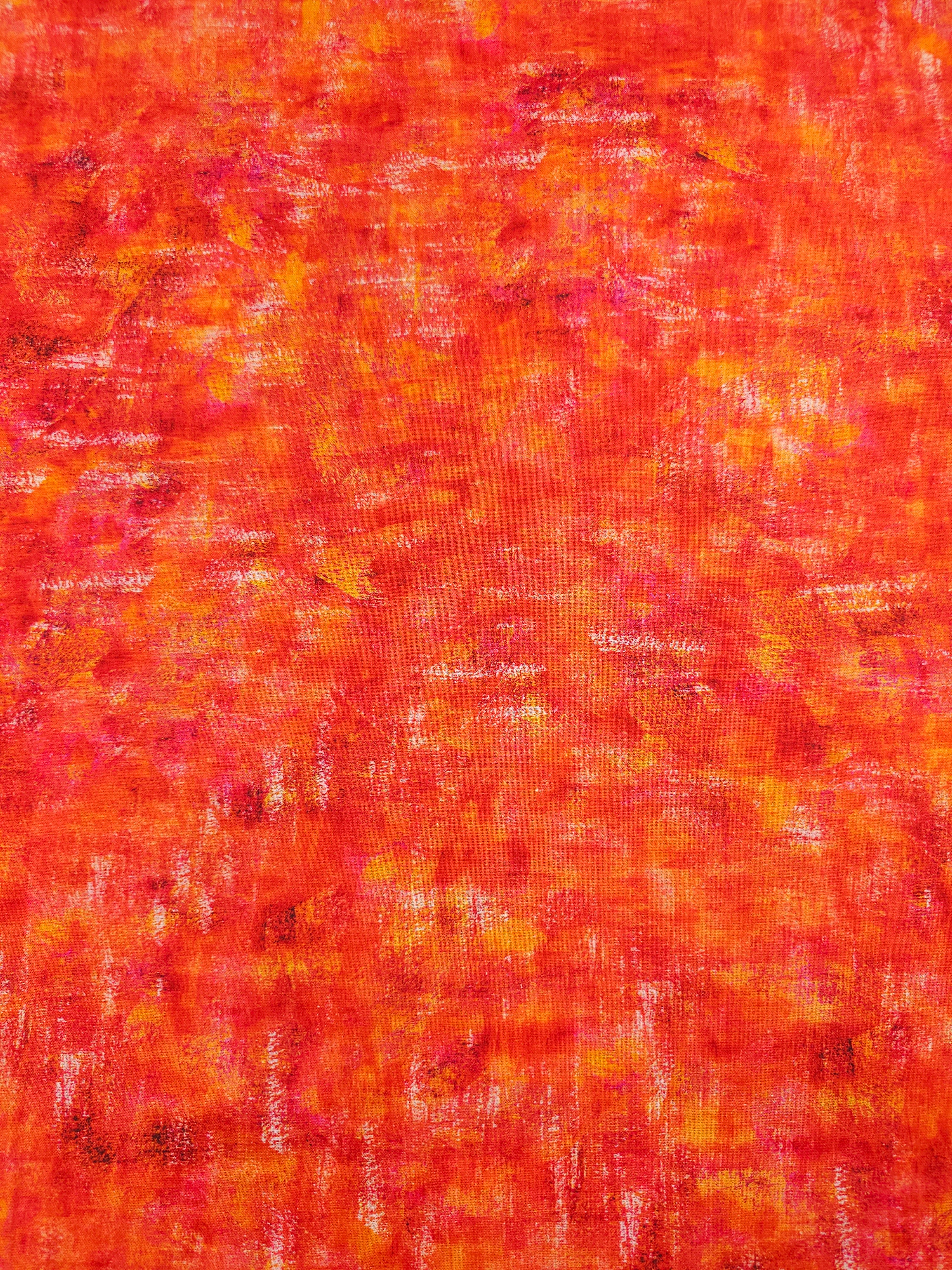 Orangey Red Static Paint Smudge 100% Cotton