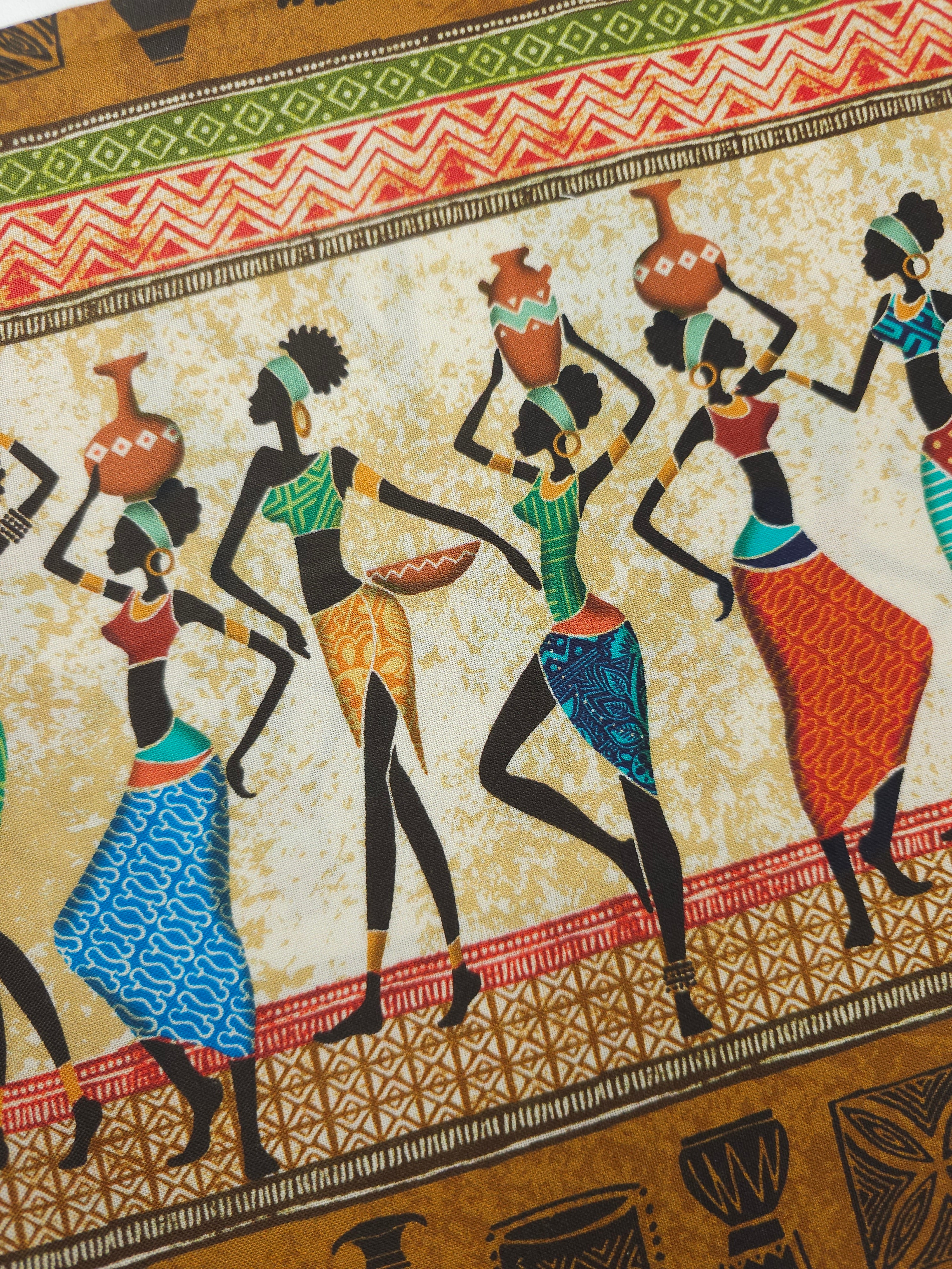 African Beauty Panel Stripe - Michael Miller