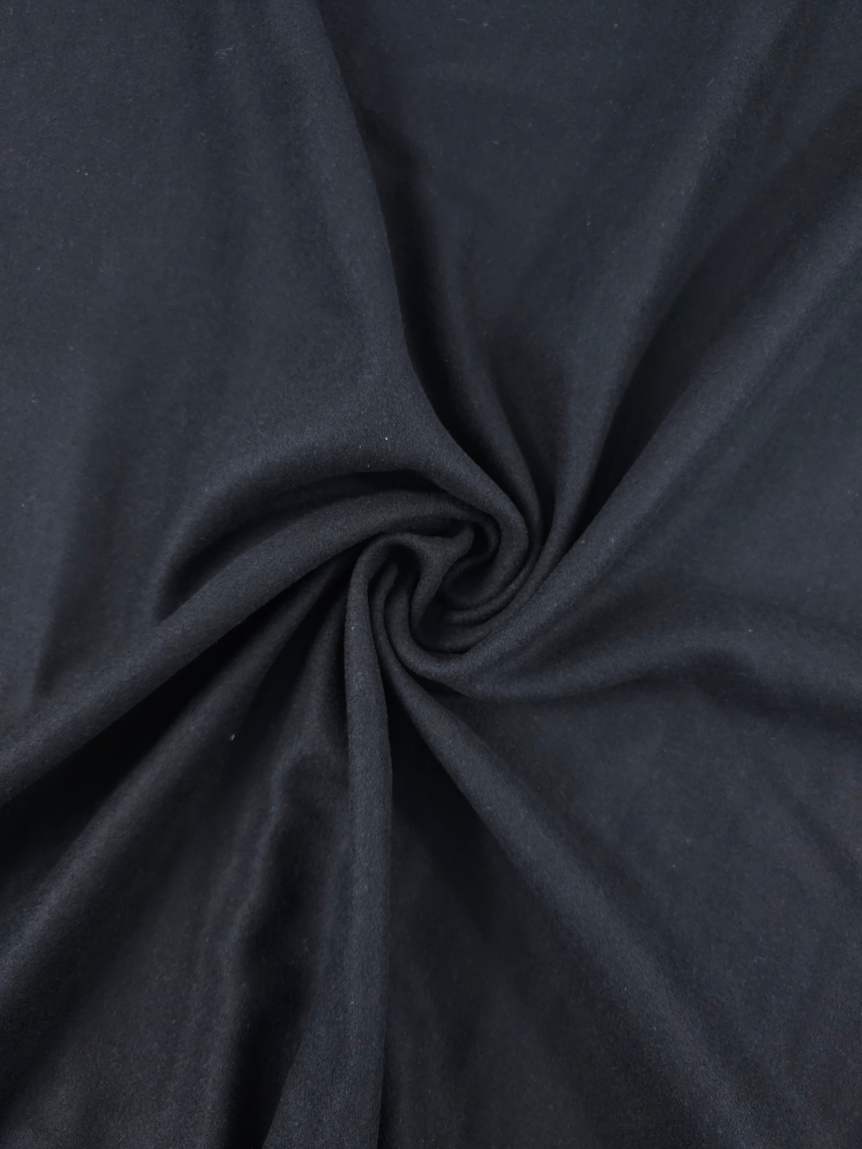 Black Mediumweight 100% Melton Wool *ABRAHAM MOON*