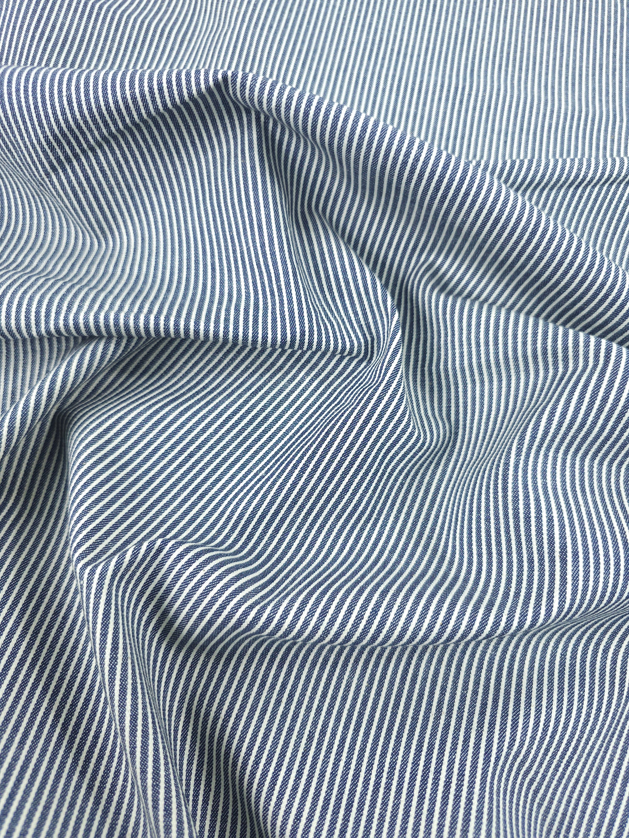 Washed Navy Pinstripe Denim