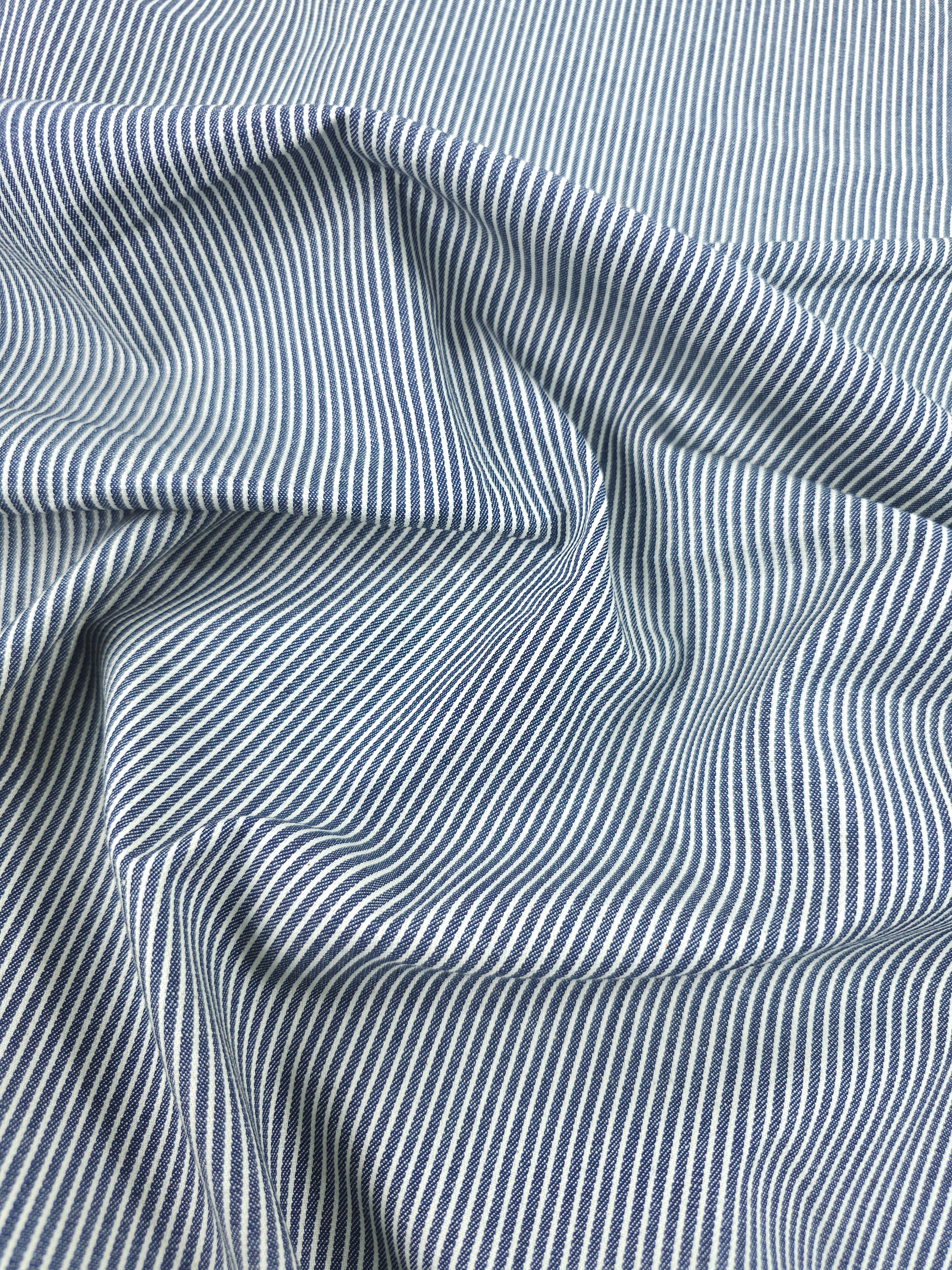 Washed Navy Pinstripe Denim
