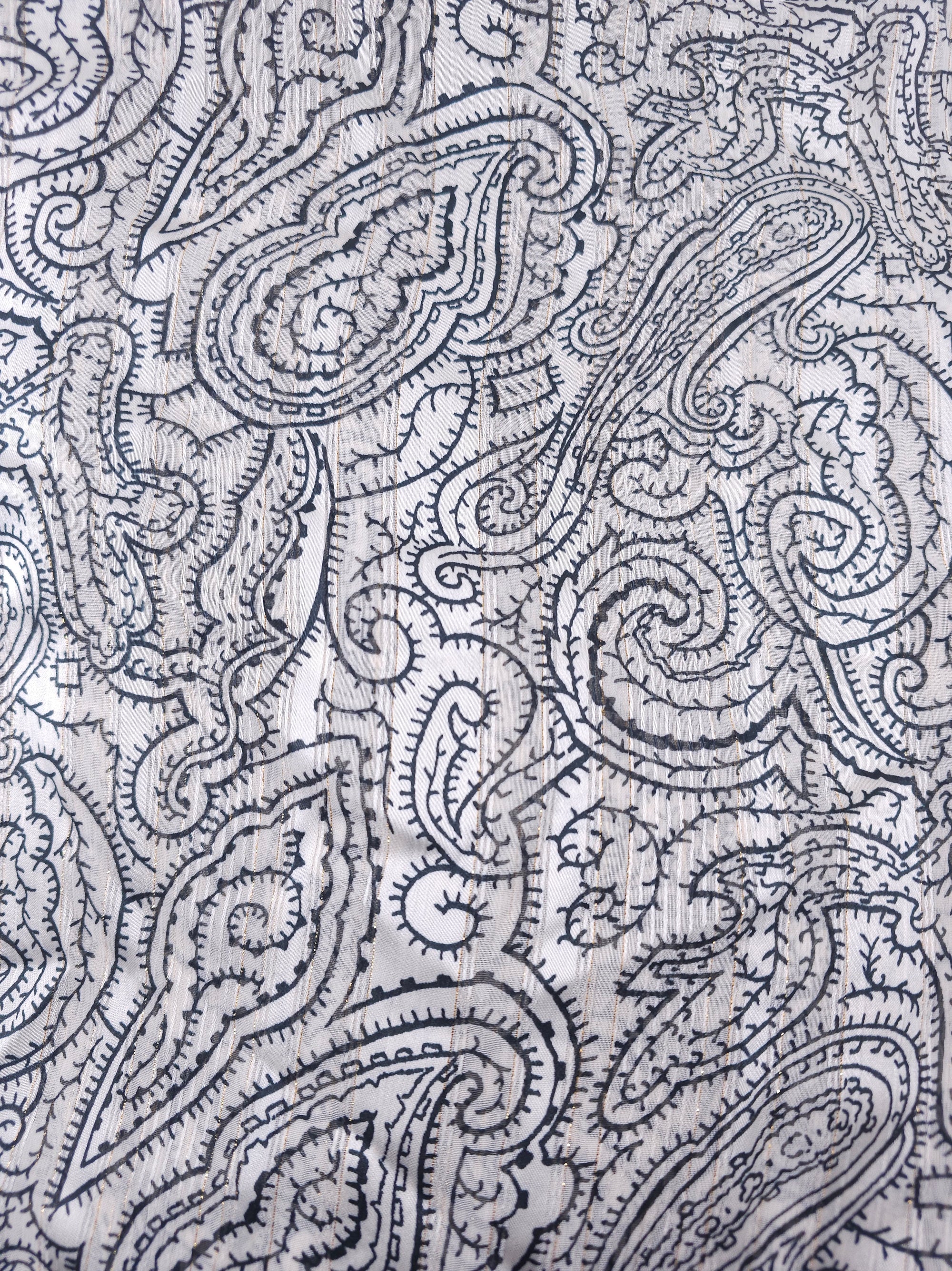 Black squiggle Viscose- 5m piece
