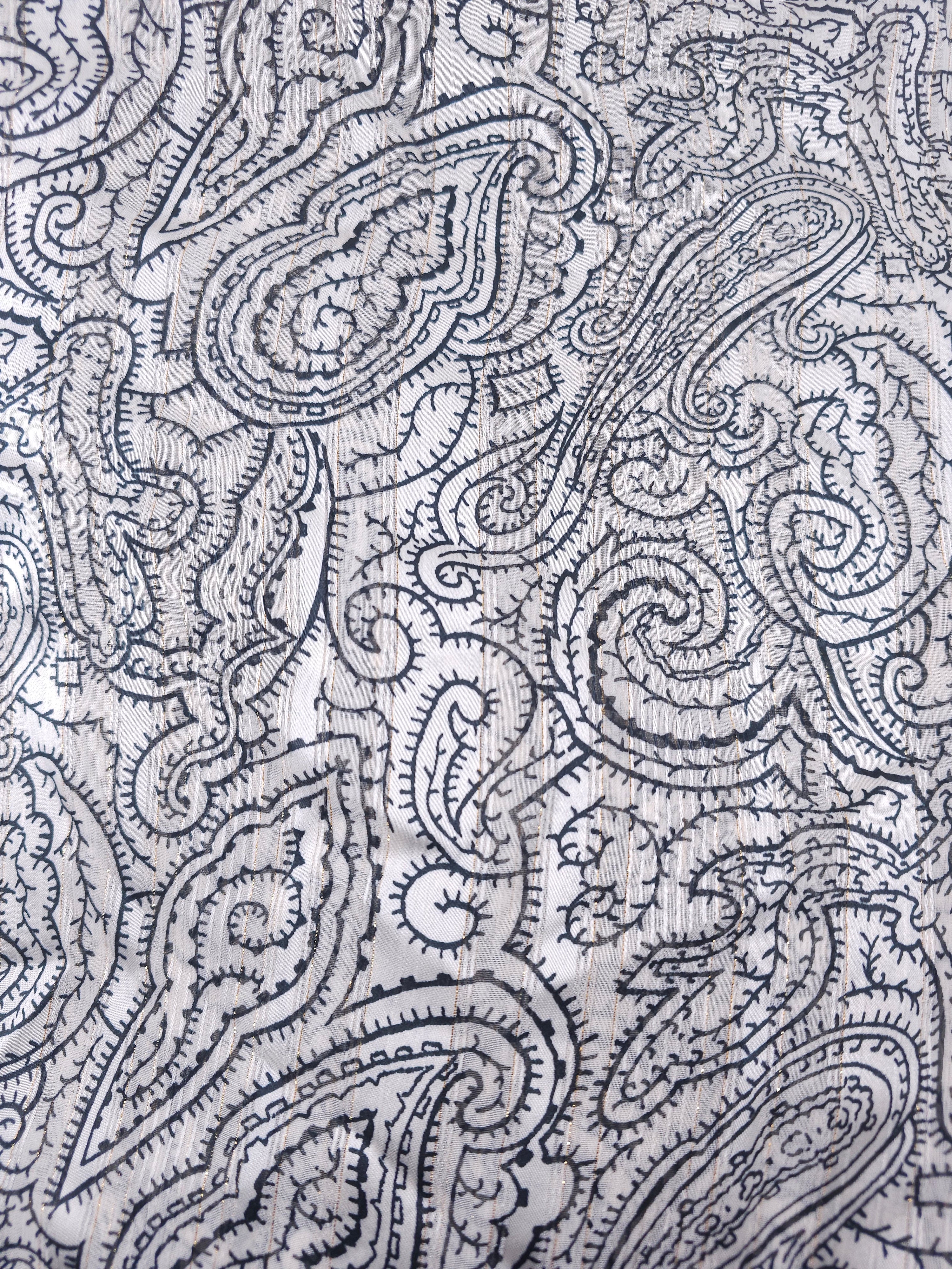 Black squiggle Viscose- 5m piece