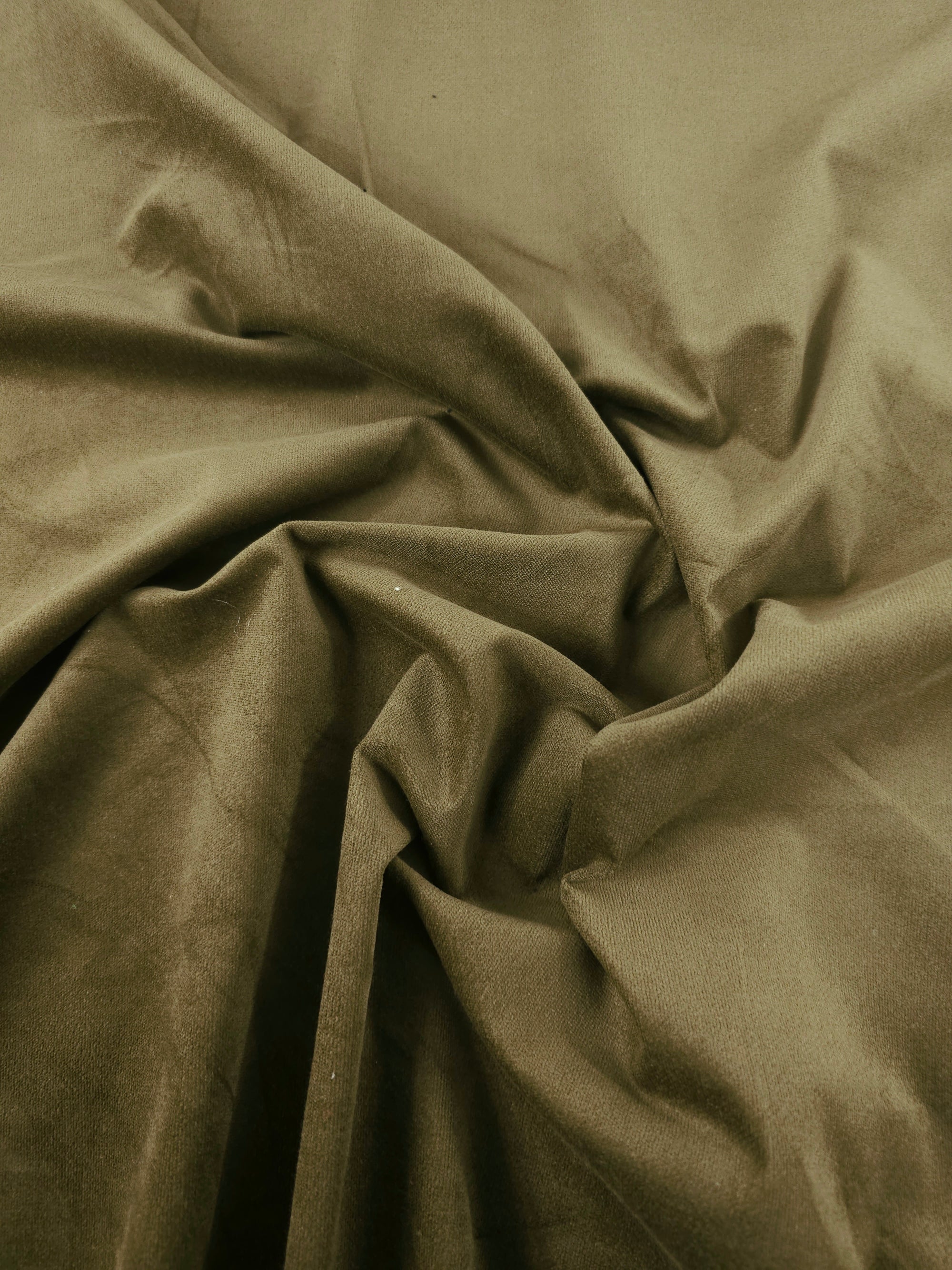 Moss Khaki Cotton Velvet