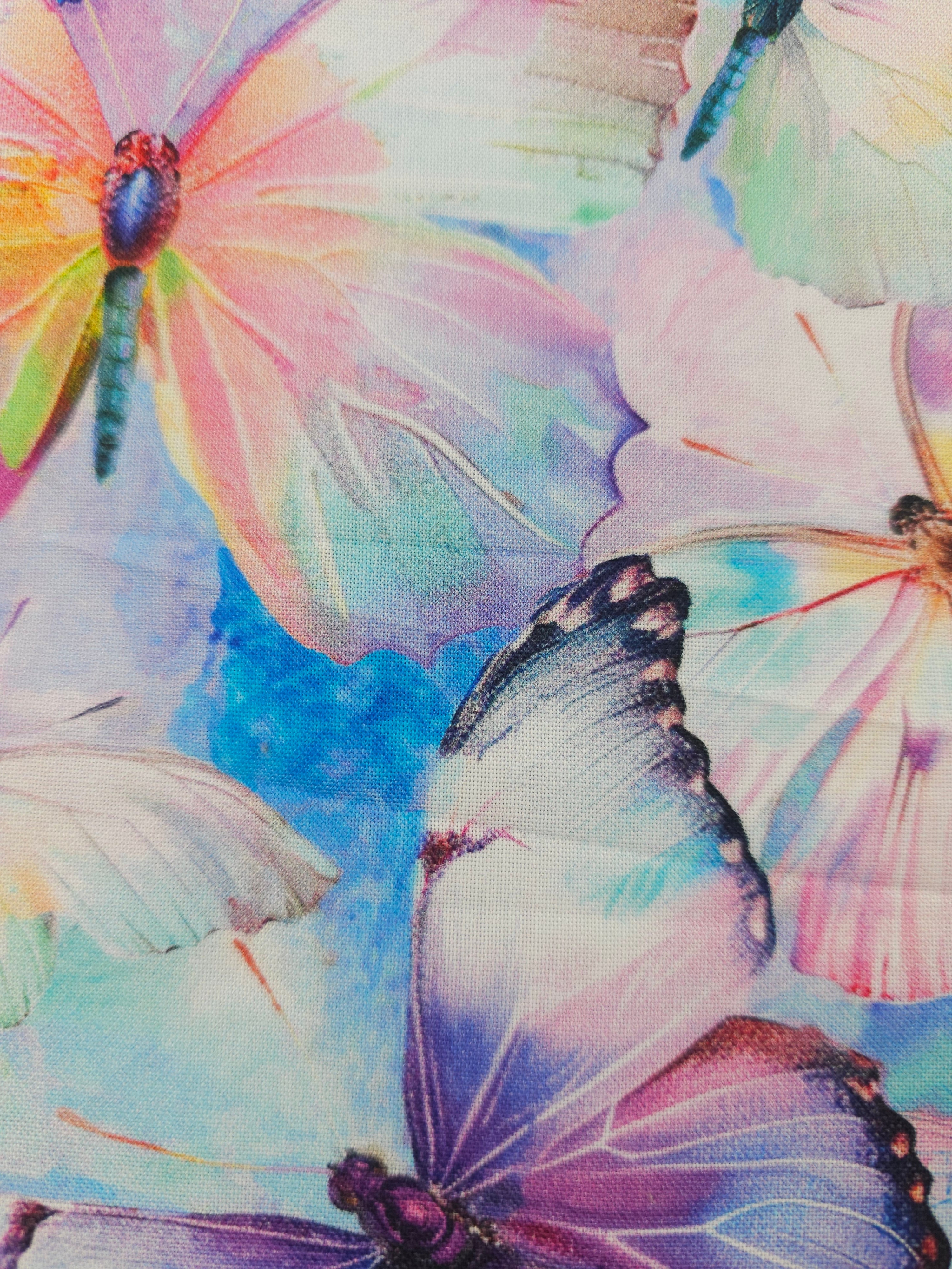 Pastel rainbow butterfly Cotton- 1.1m piece