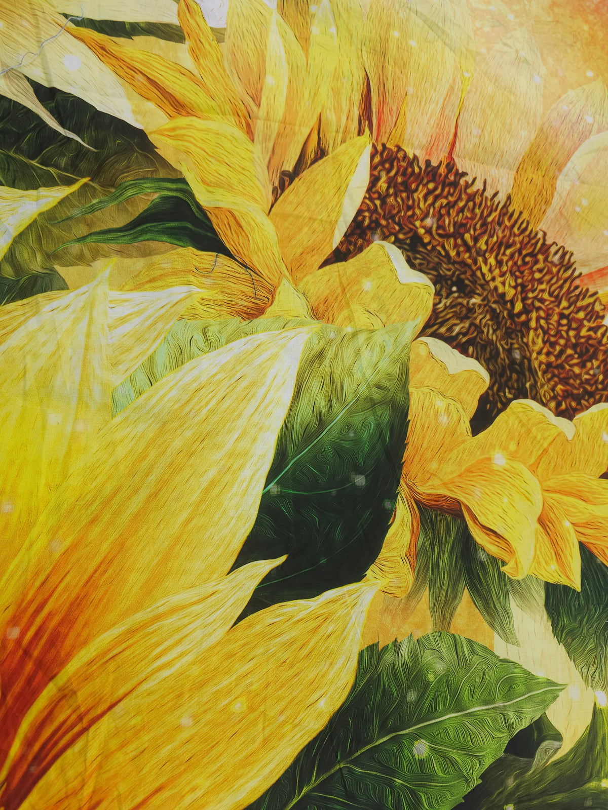 Sunflower season Cotton panel- 2.5m piece