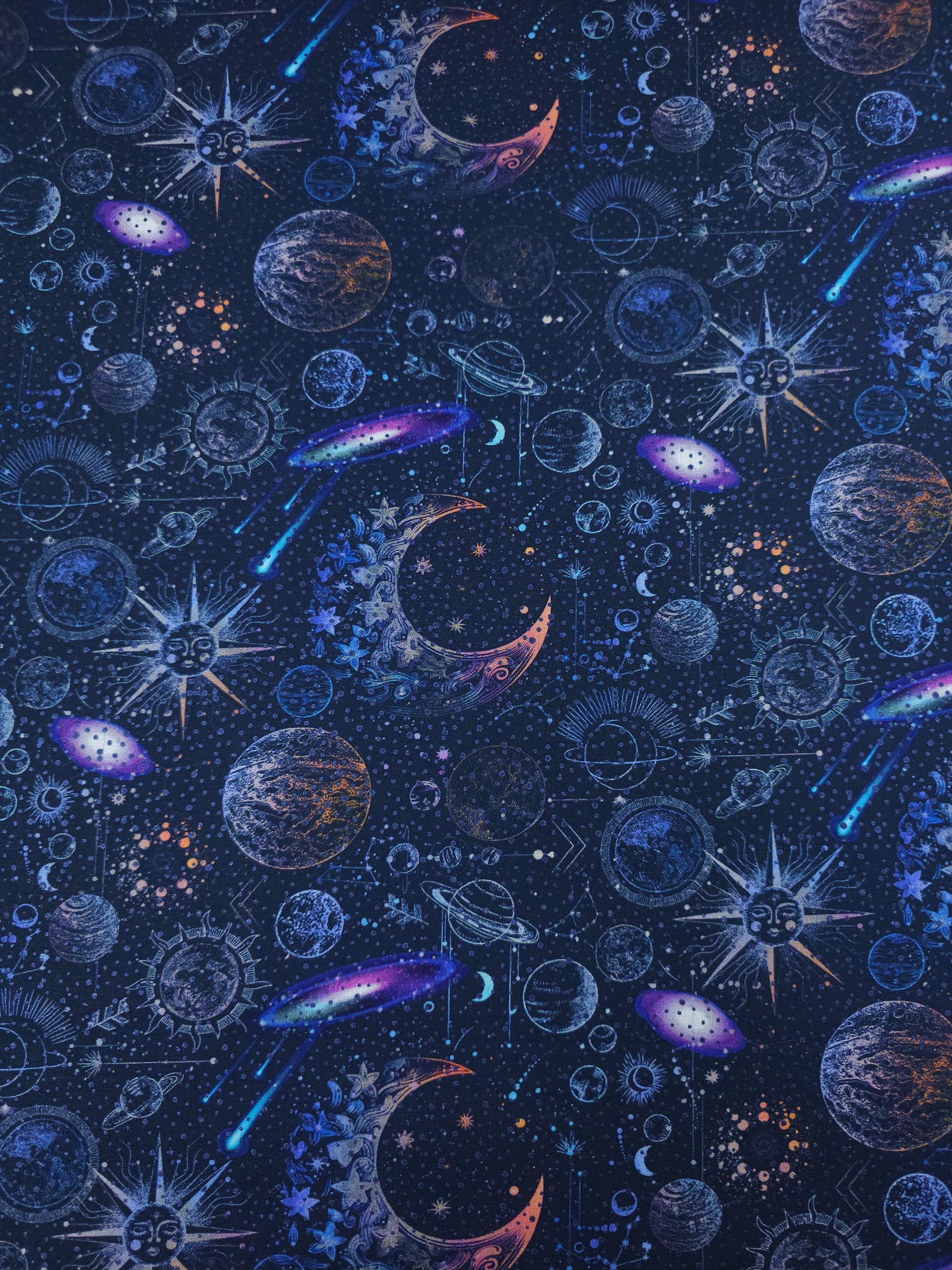 Navy Astronomical Skies 100% Cotton