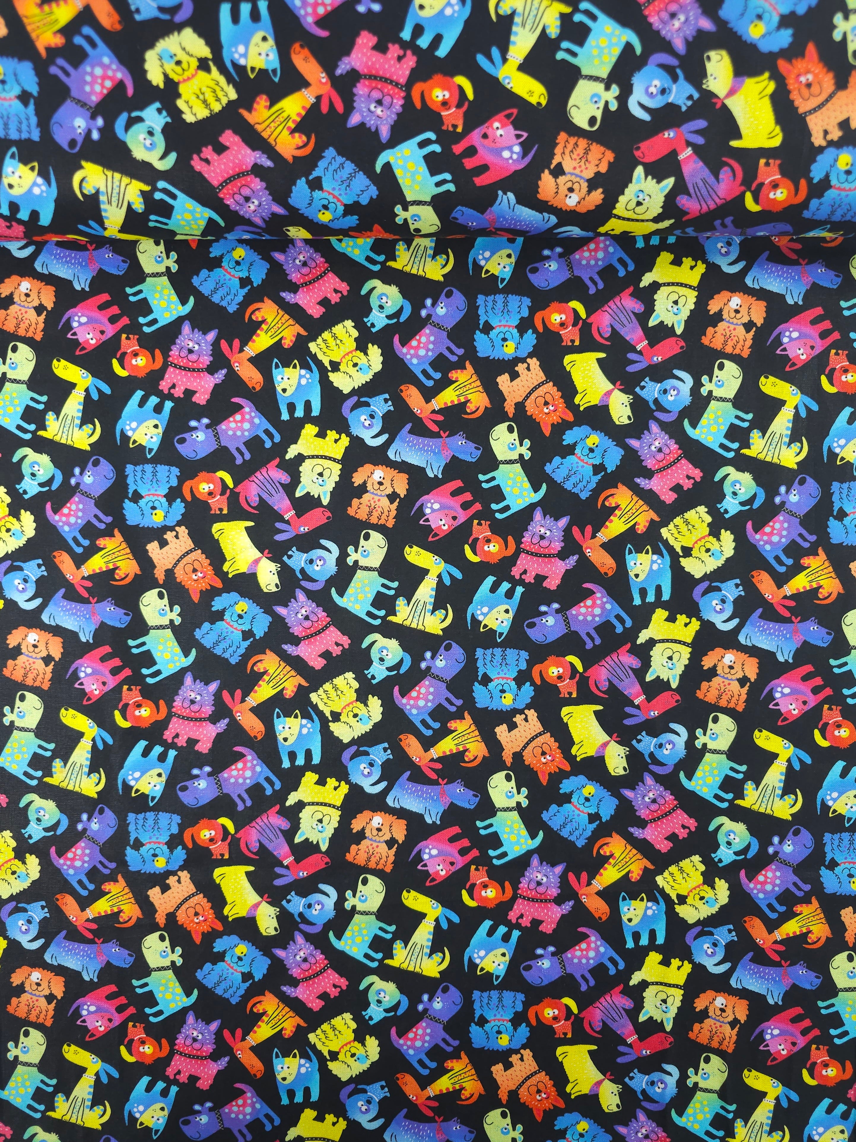 Novelty Rainbow Dogs 100% Cotton
