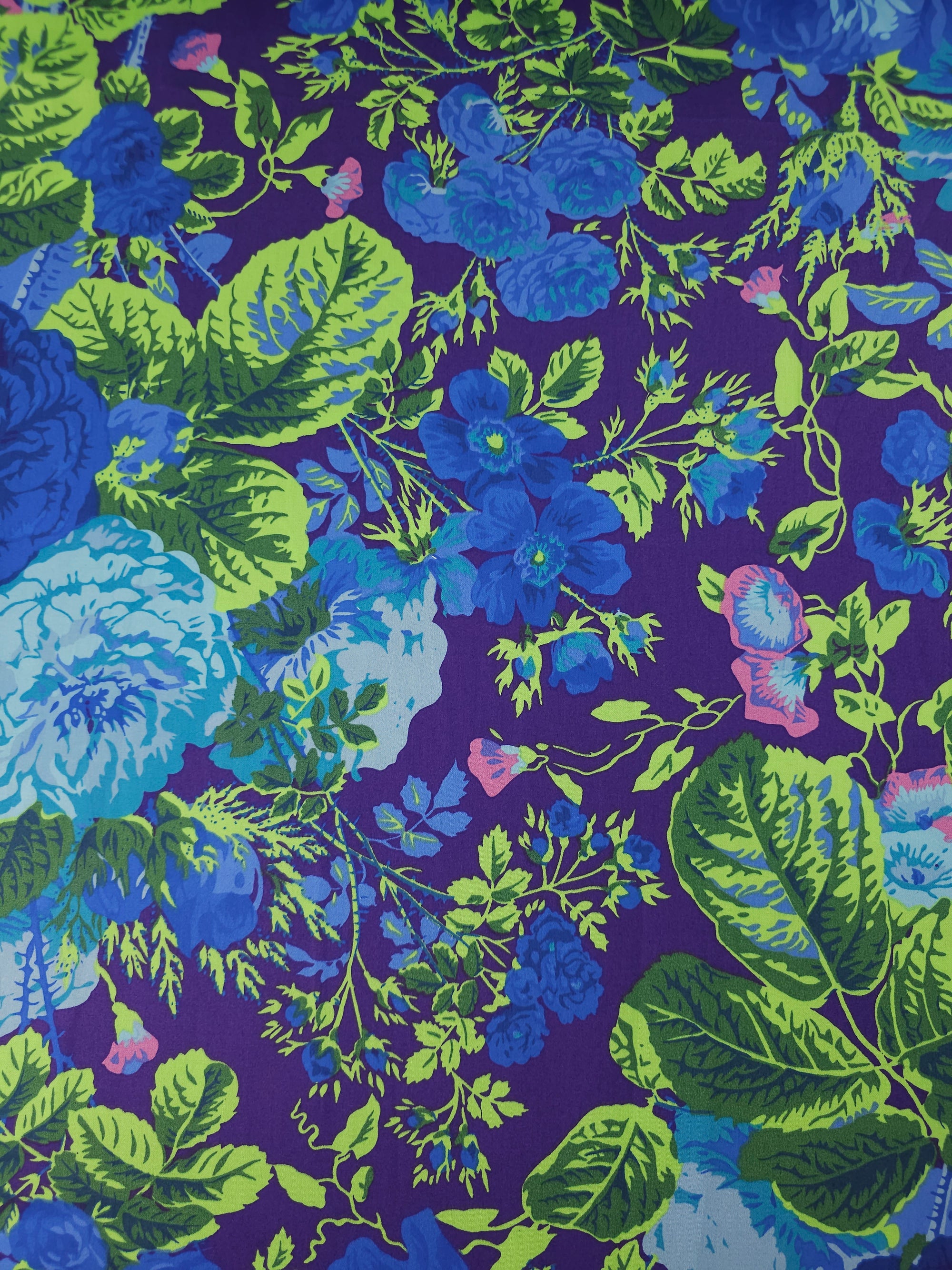 Deep Gradi Floral Cotton Sateen 106" - Kaffe Fassett *EXTRA WIDE*