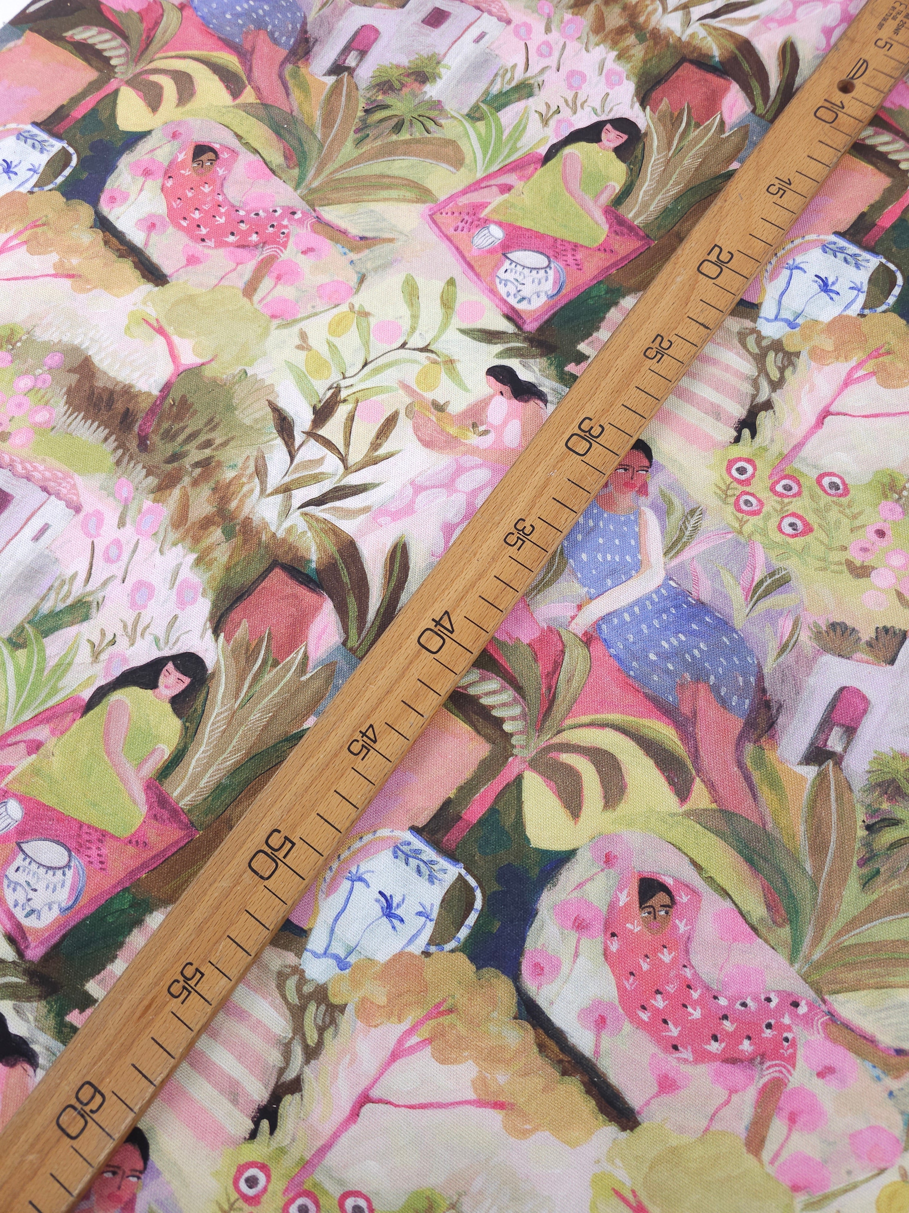 Tropical Garden Chill Canvas Cotton