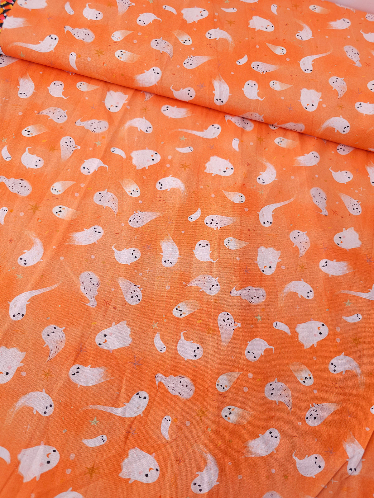 Orange Baby Ghost Pals 100% Cotton - Robert Kaufman