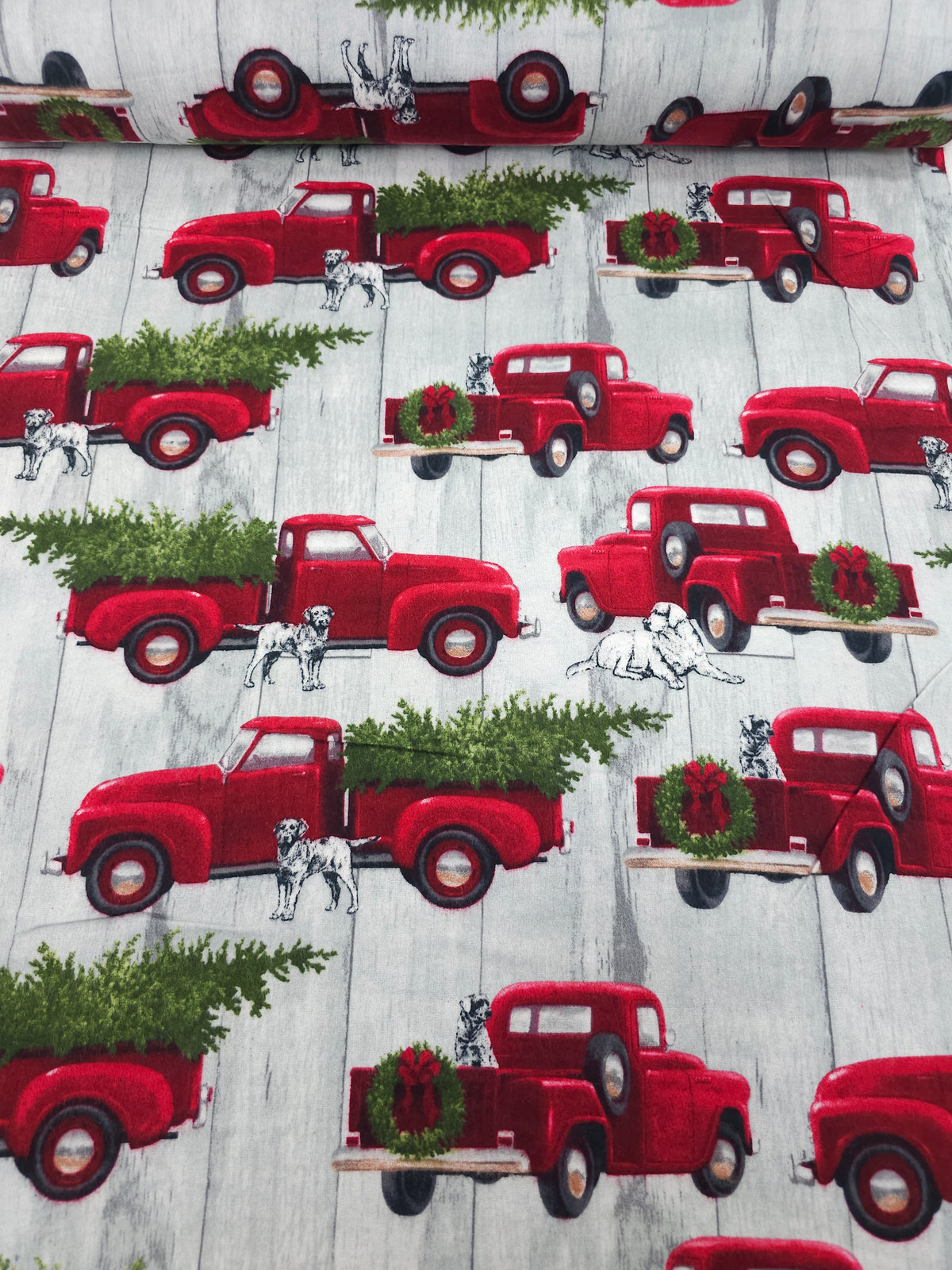 Christmas Truck Lightweight Flannel Cotton - Joann