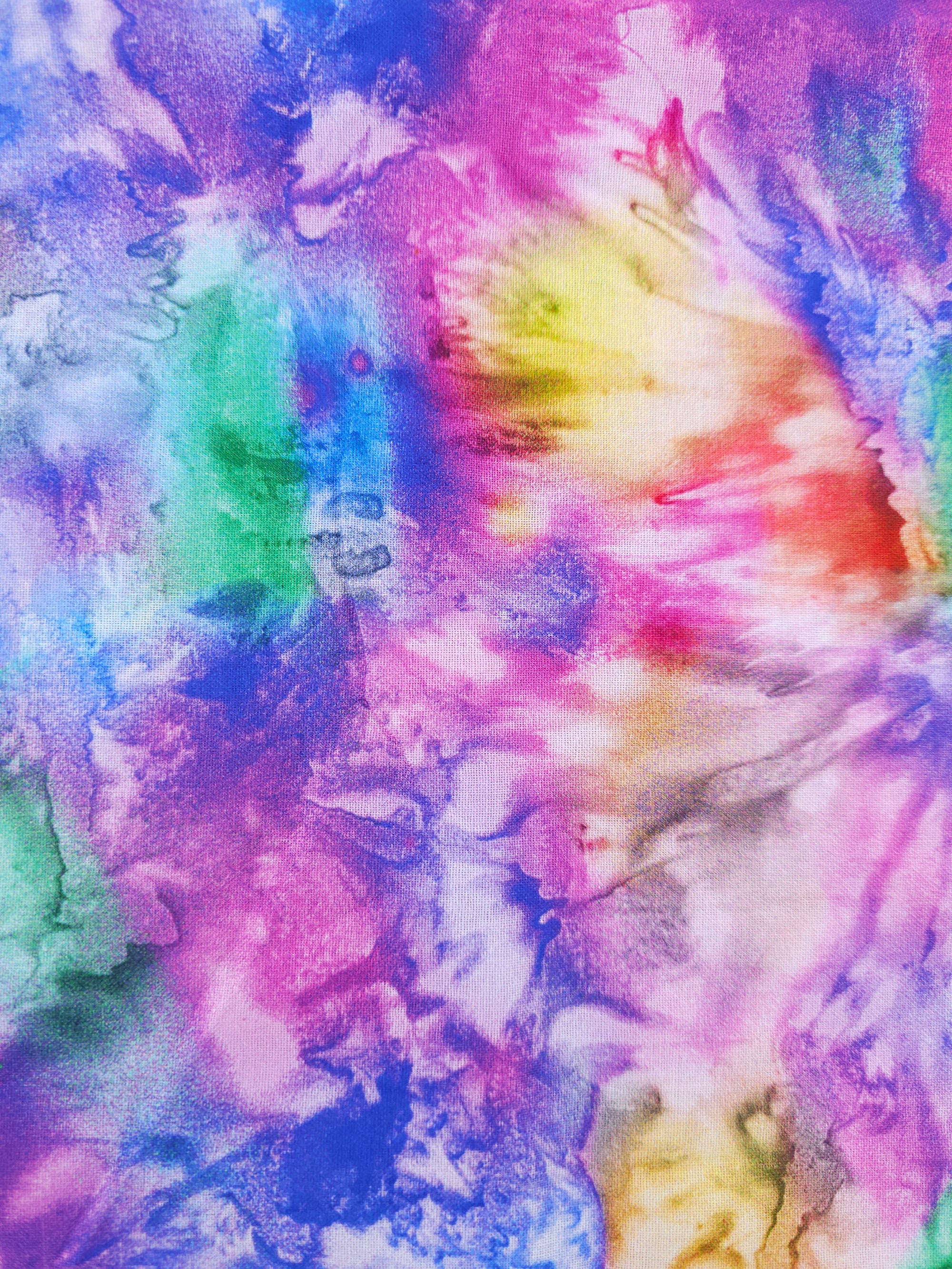 Rainbow Watercolour Splash Cotton - (Various Sizes)