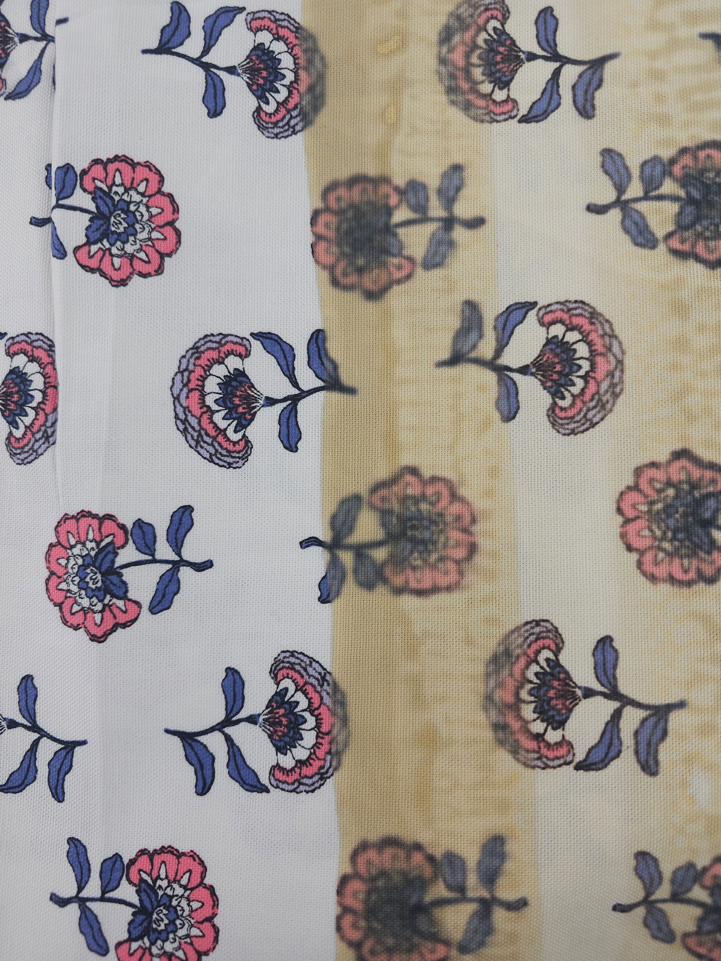 Flower head Cotton Canvas- 5m piece