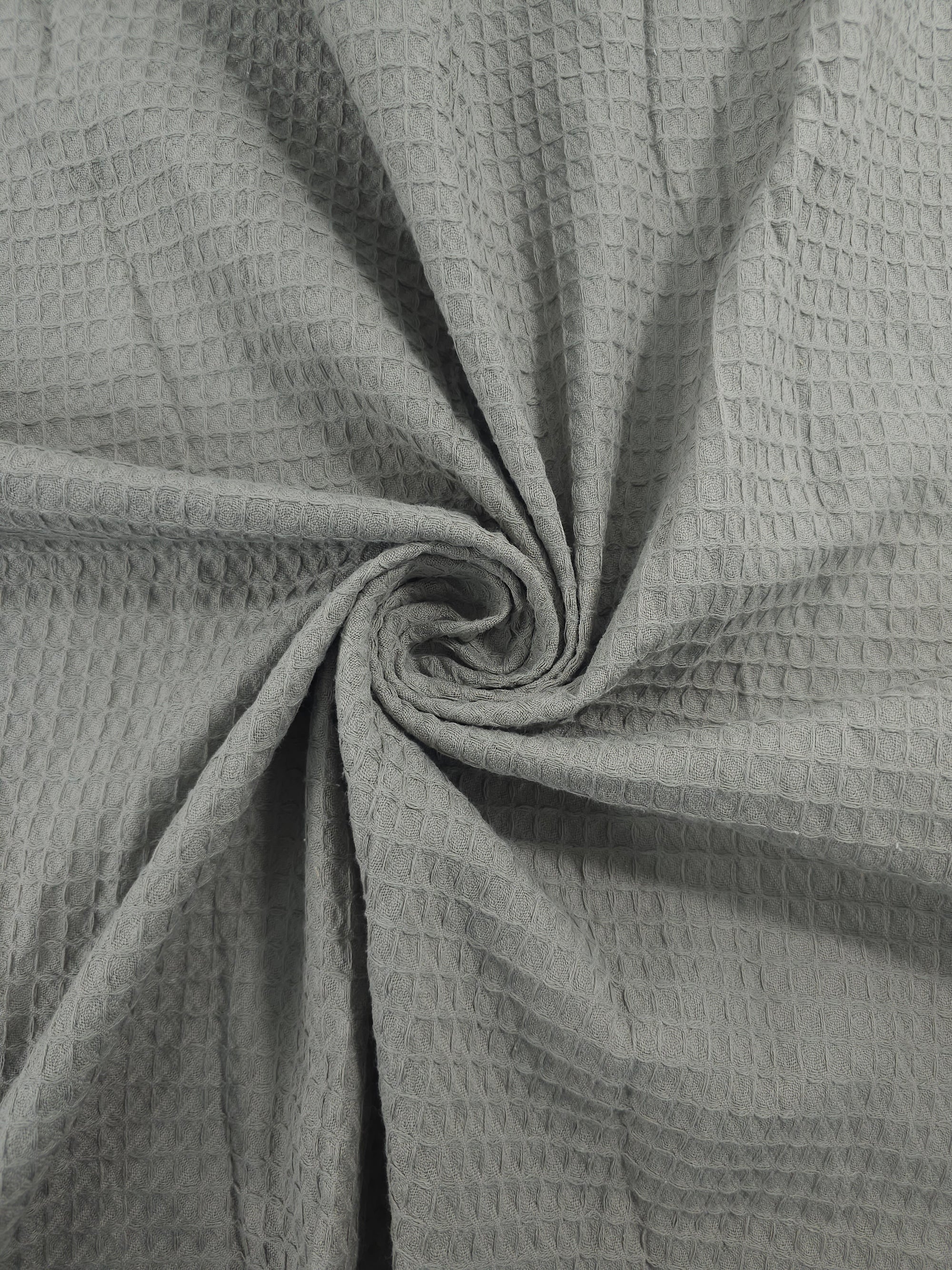 Cloudy Grey Waffle Cotton *EXTRA WIDE*