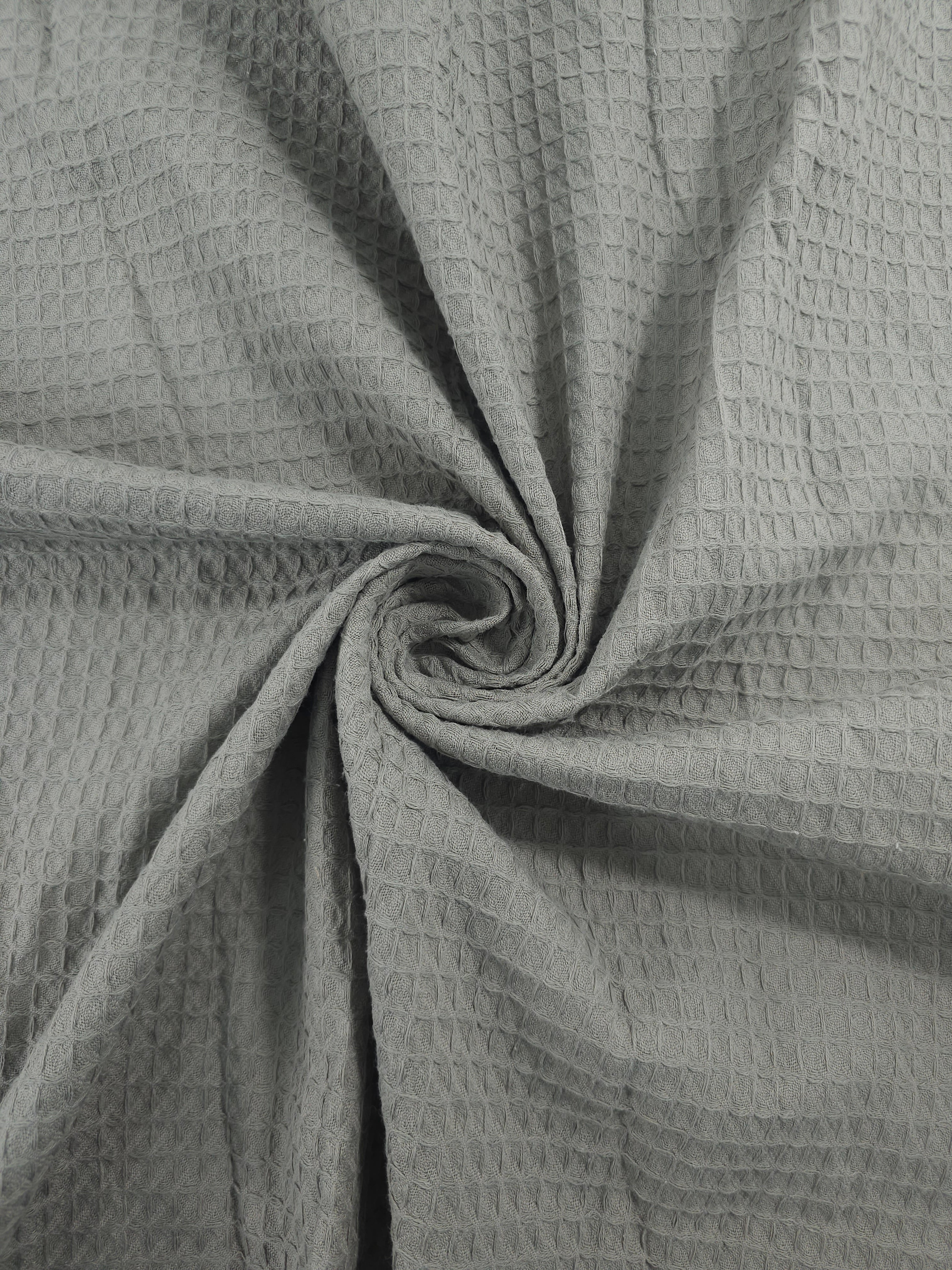 Cloudy Grey Waffle Cotton *EXTRA WIDE*