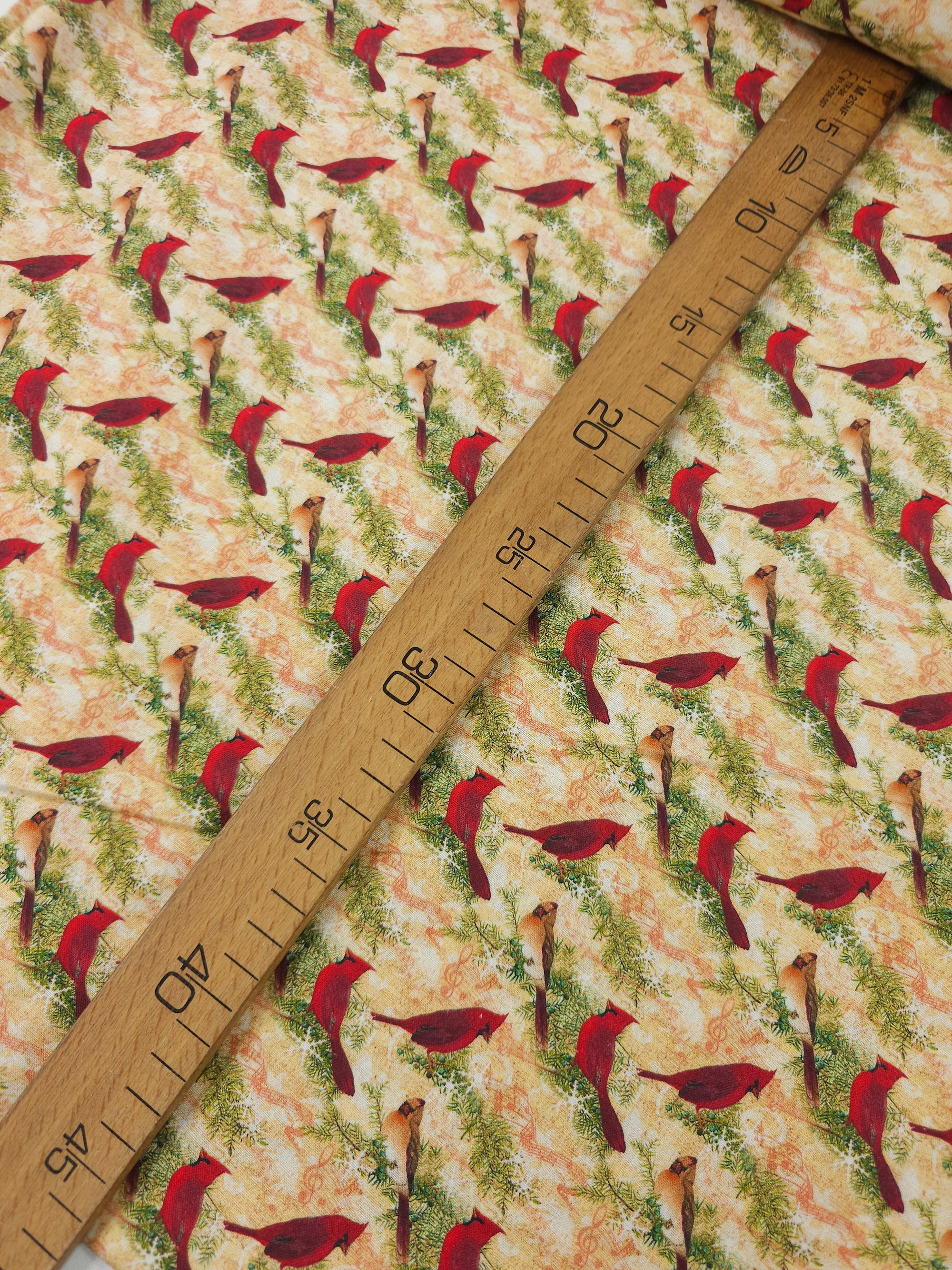Christmas Musical Cardinals 100% Cotton - Joann