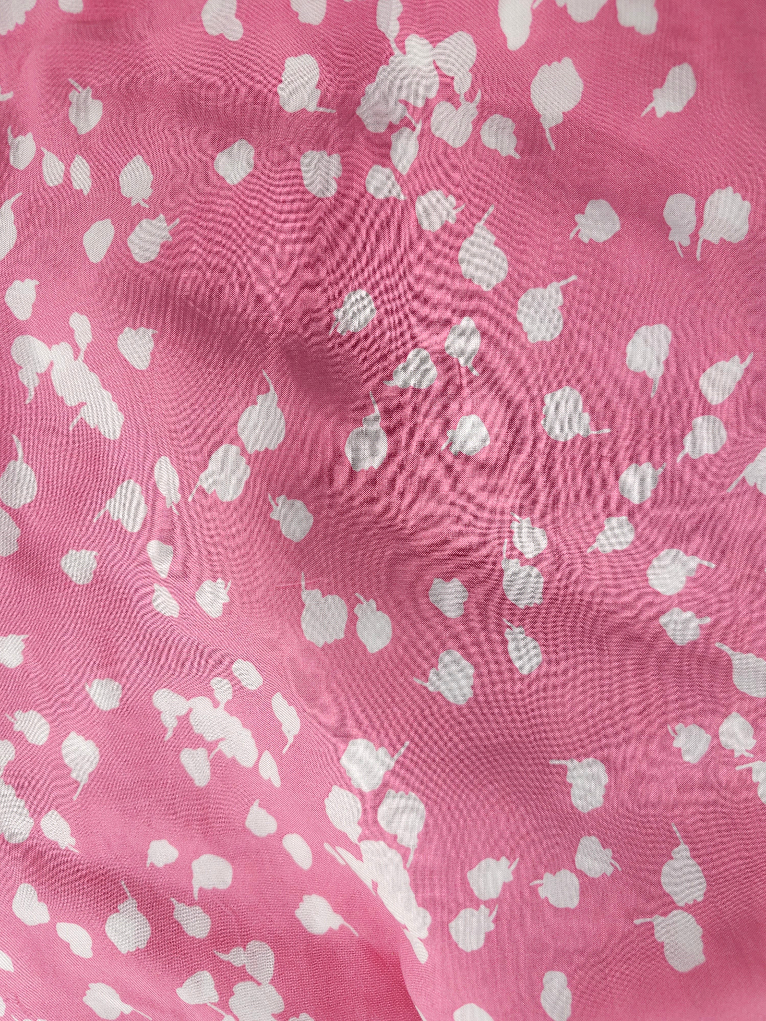 Pink leaf Viscose- 3m piece
