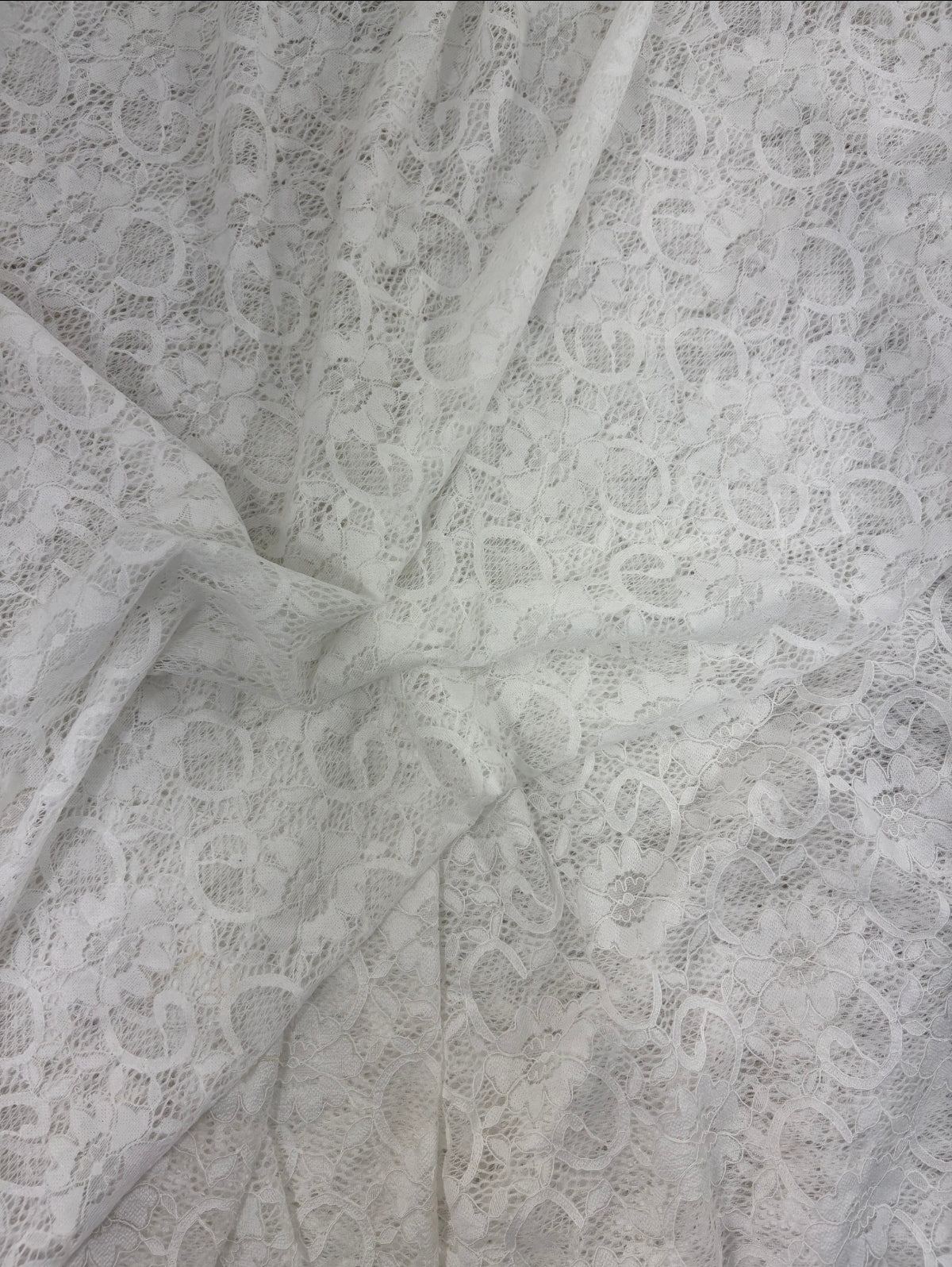 White Poly Stretch Lace - 5.3m Piece