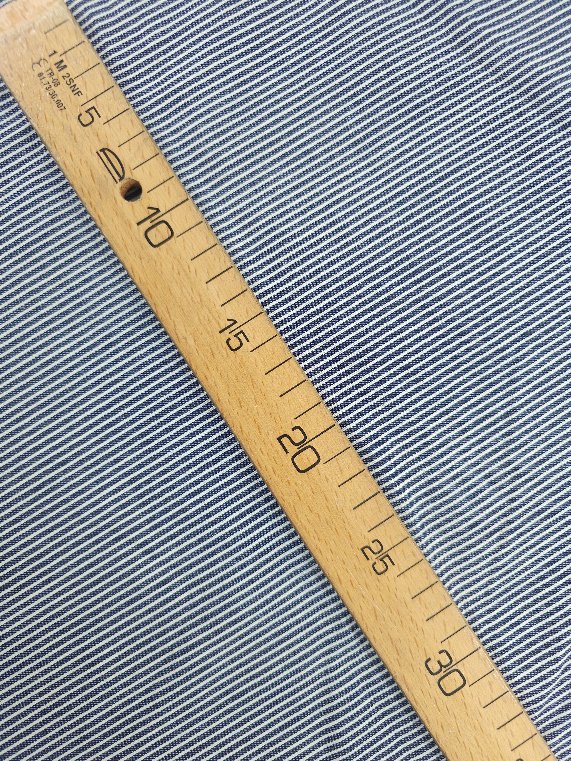 Washed Navy Pinstripe Denim