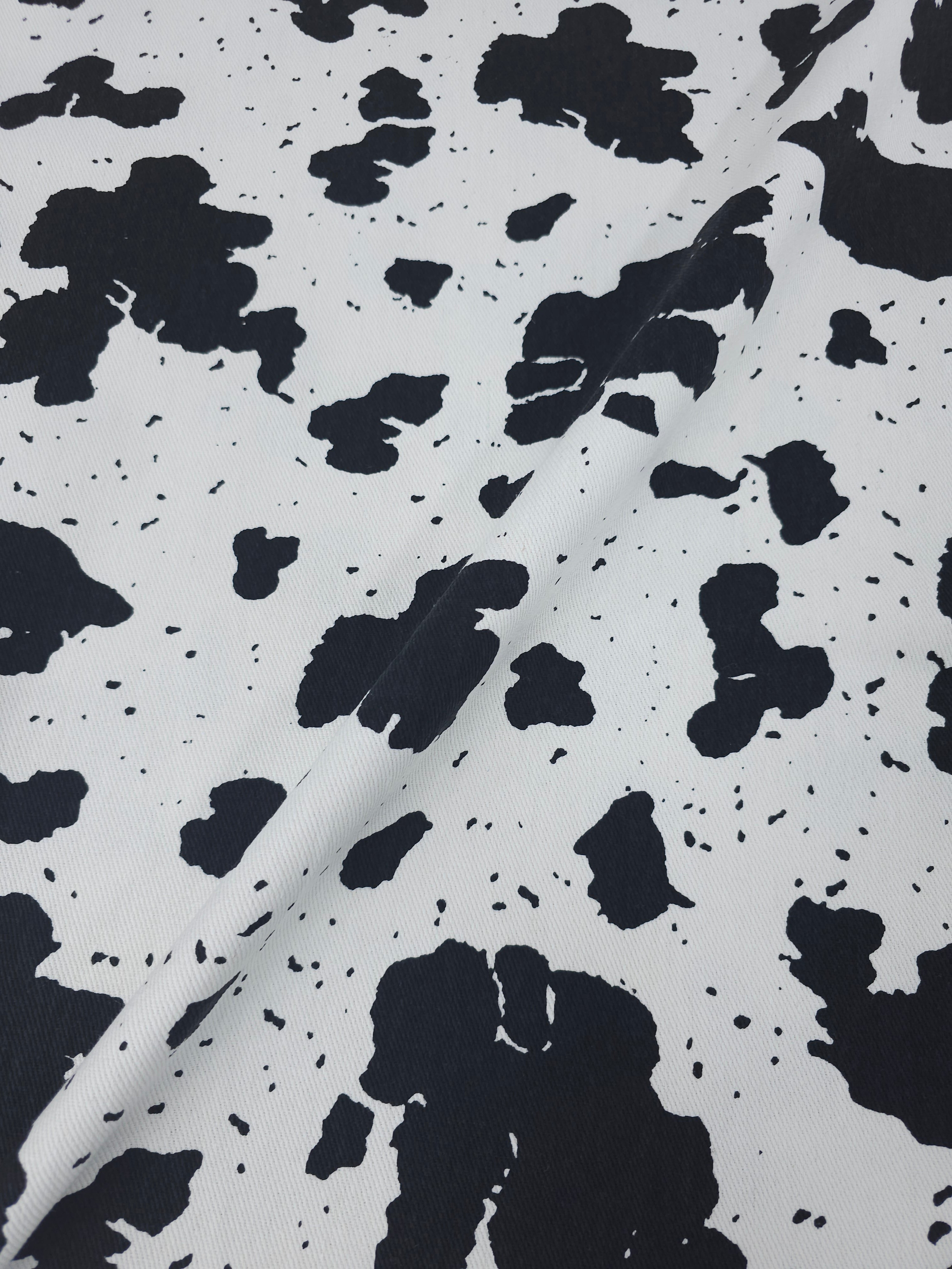 Black/White Speckle Cow Denim