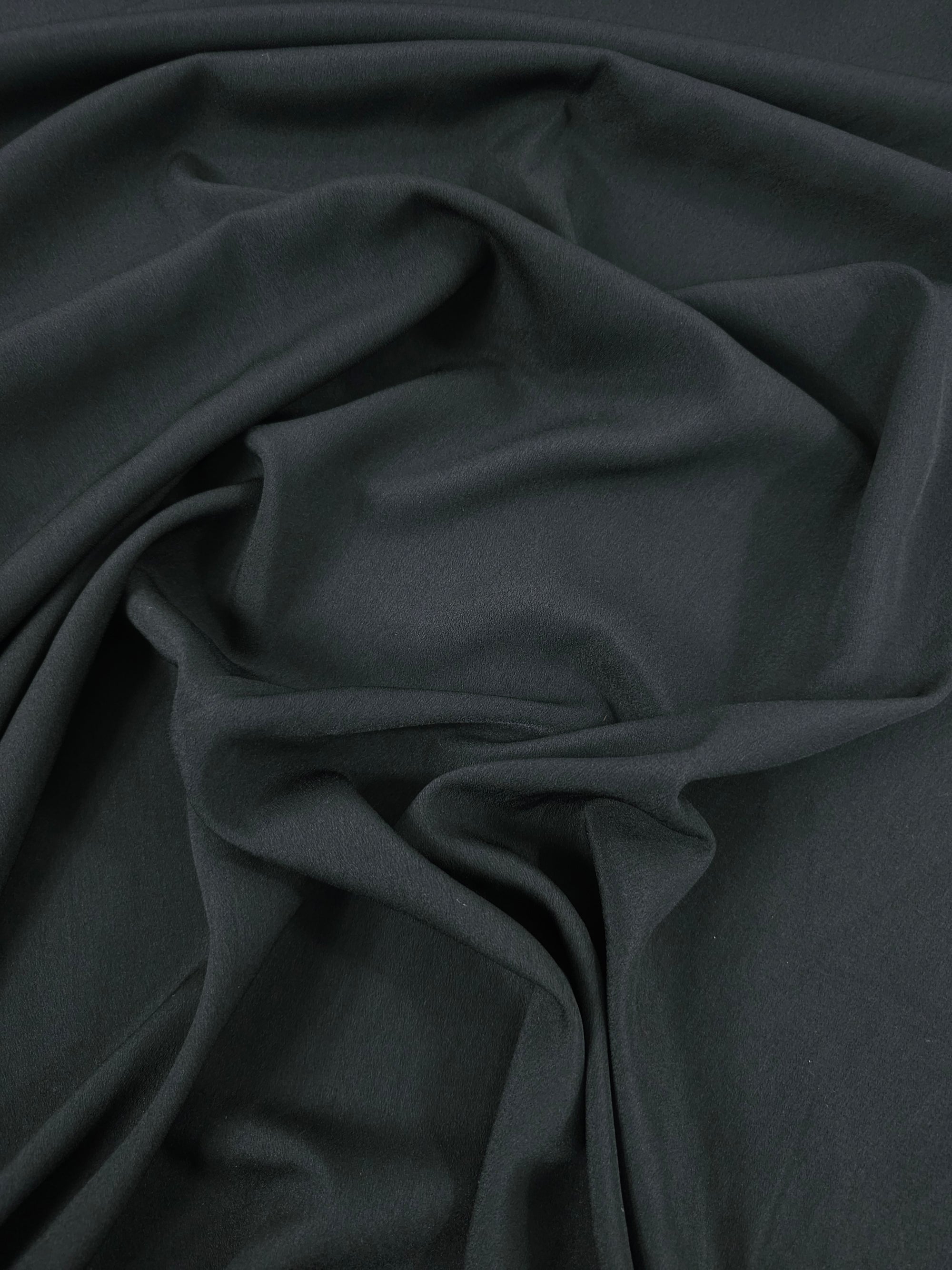 Black Fine Poly Crepe