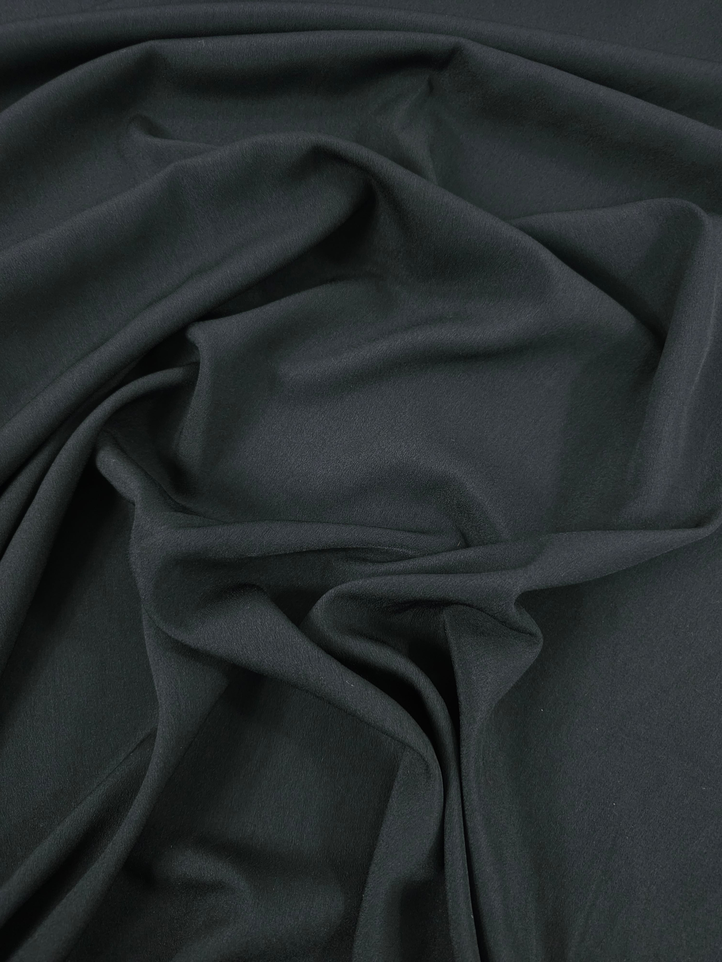 Black Fine Poly Crepe