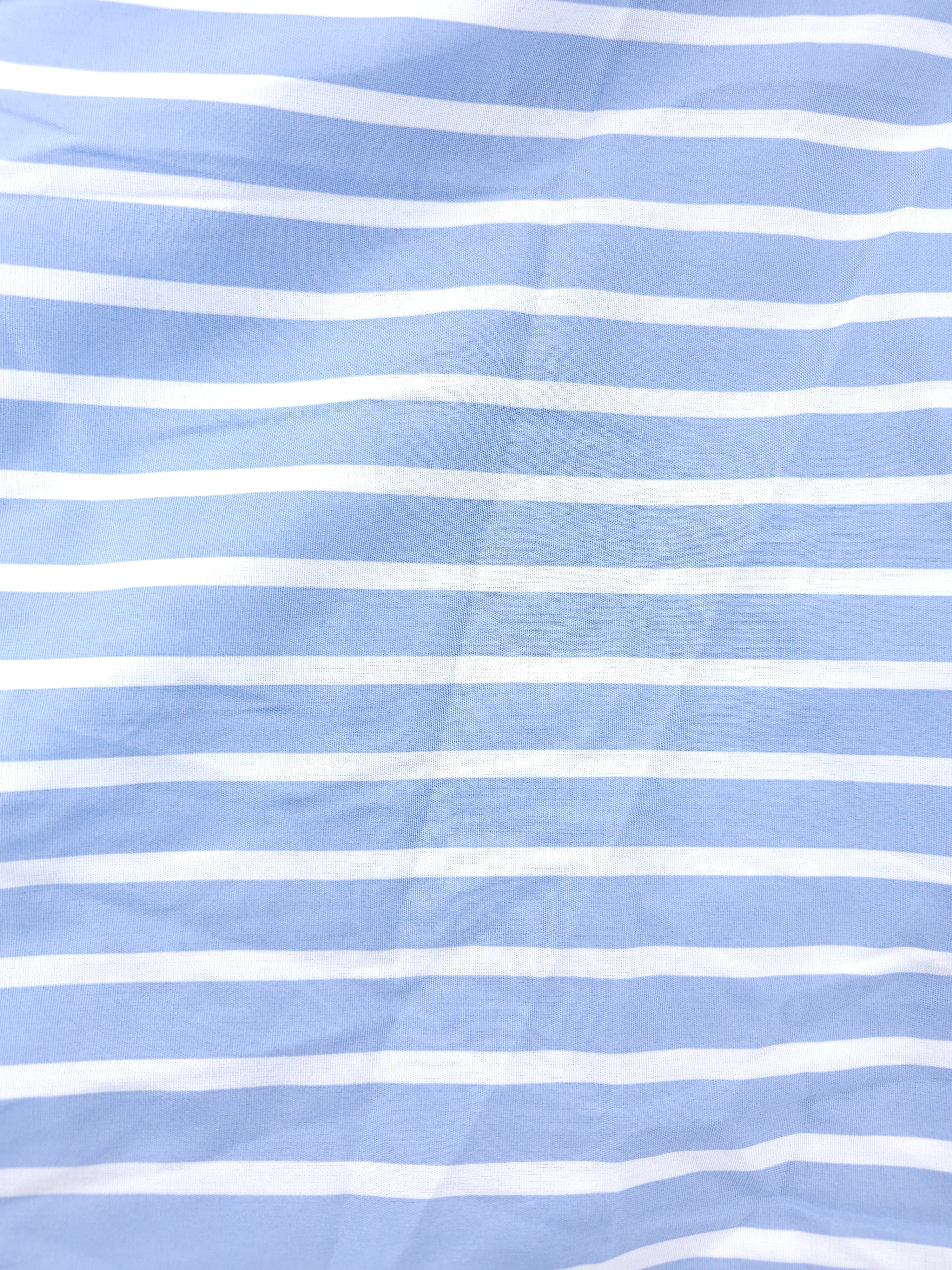 Thick baby blue striped Polycotton- 3m piece