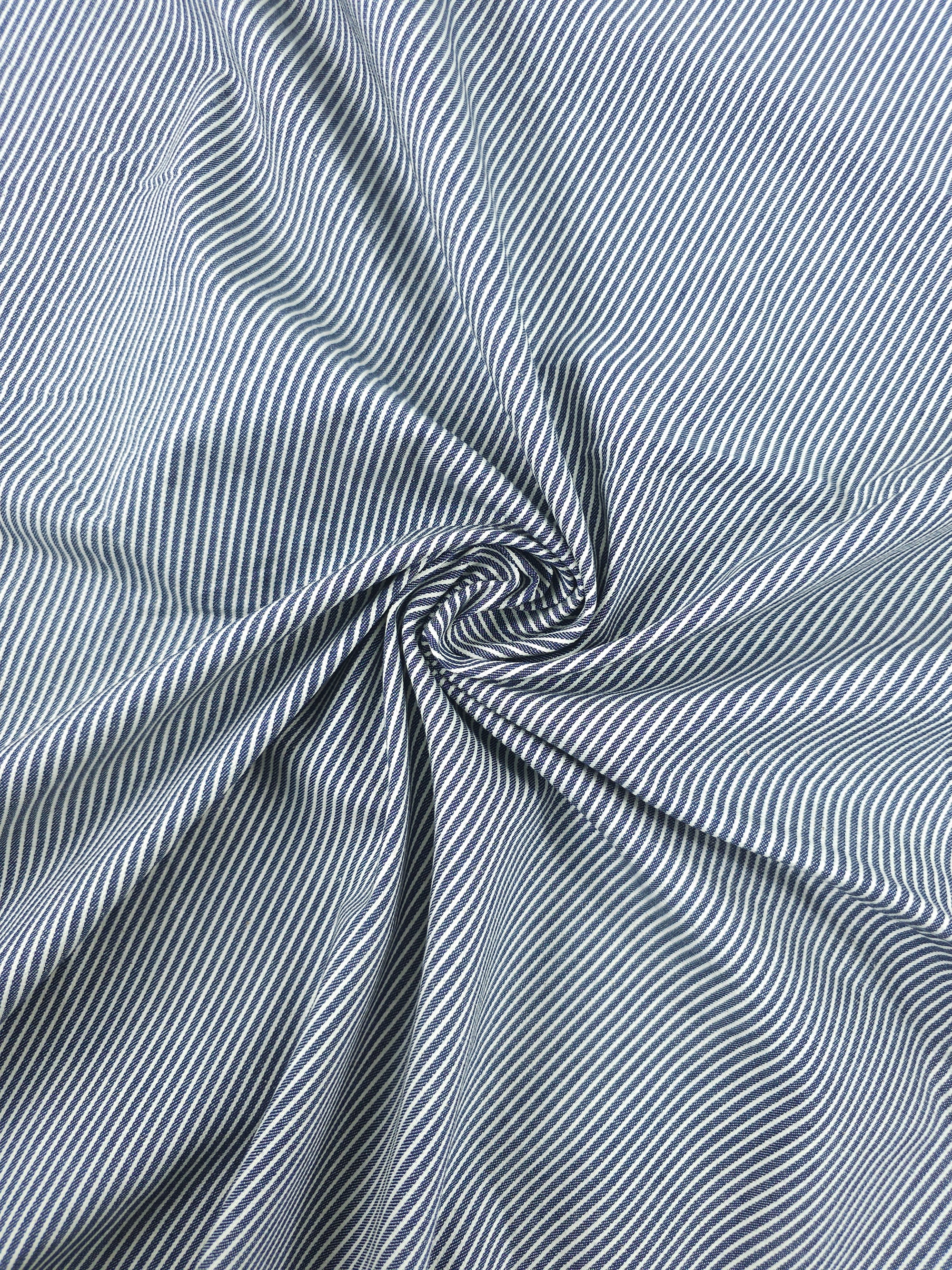 Washed Navy Pinstripe Denim