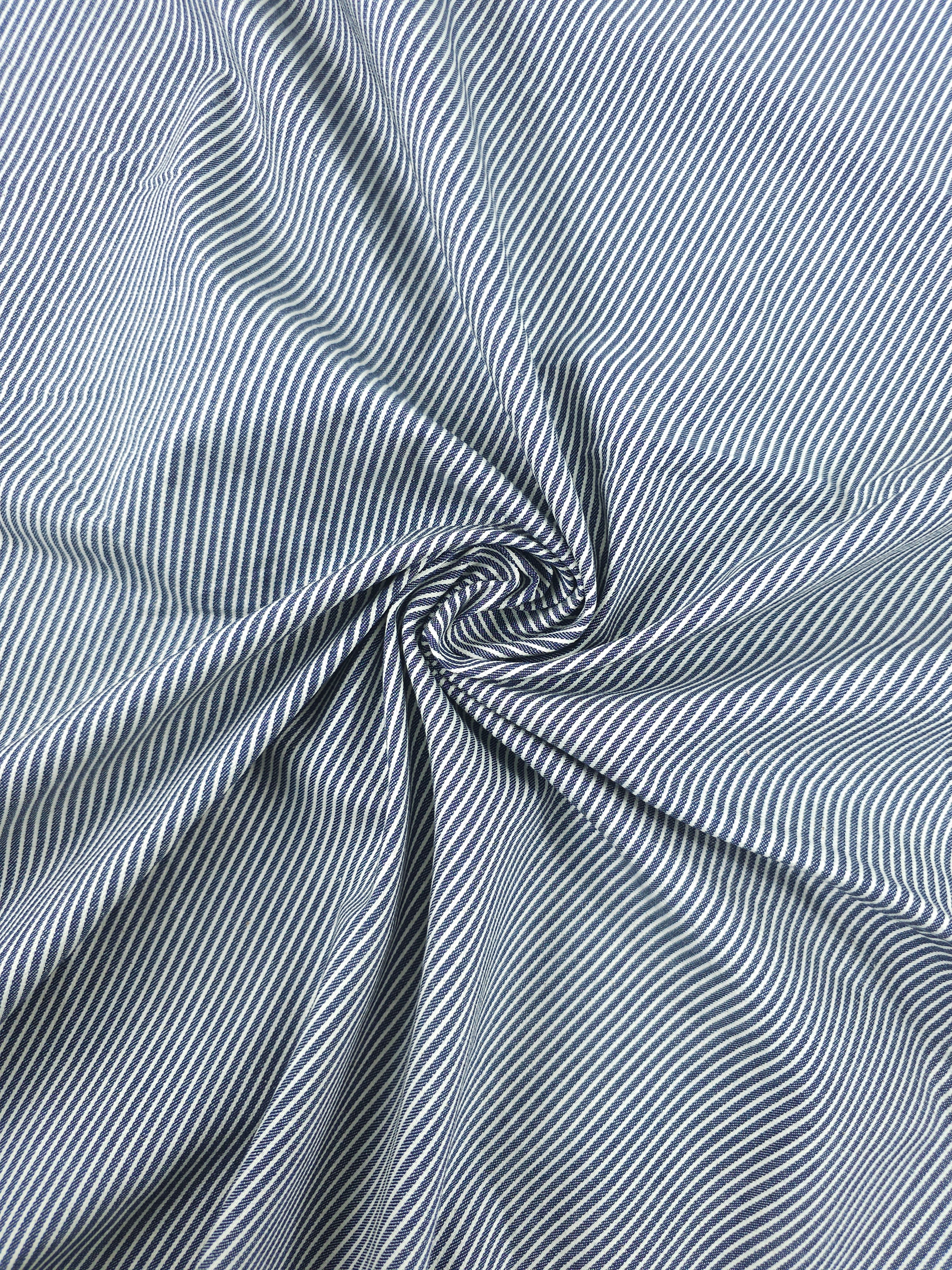 Washed Navy Pinstripe Denim