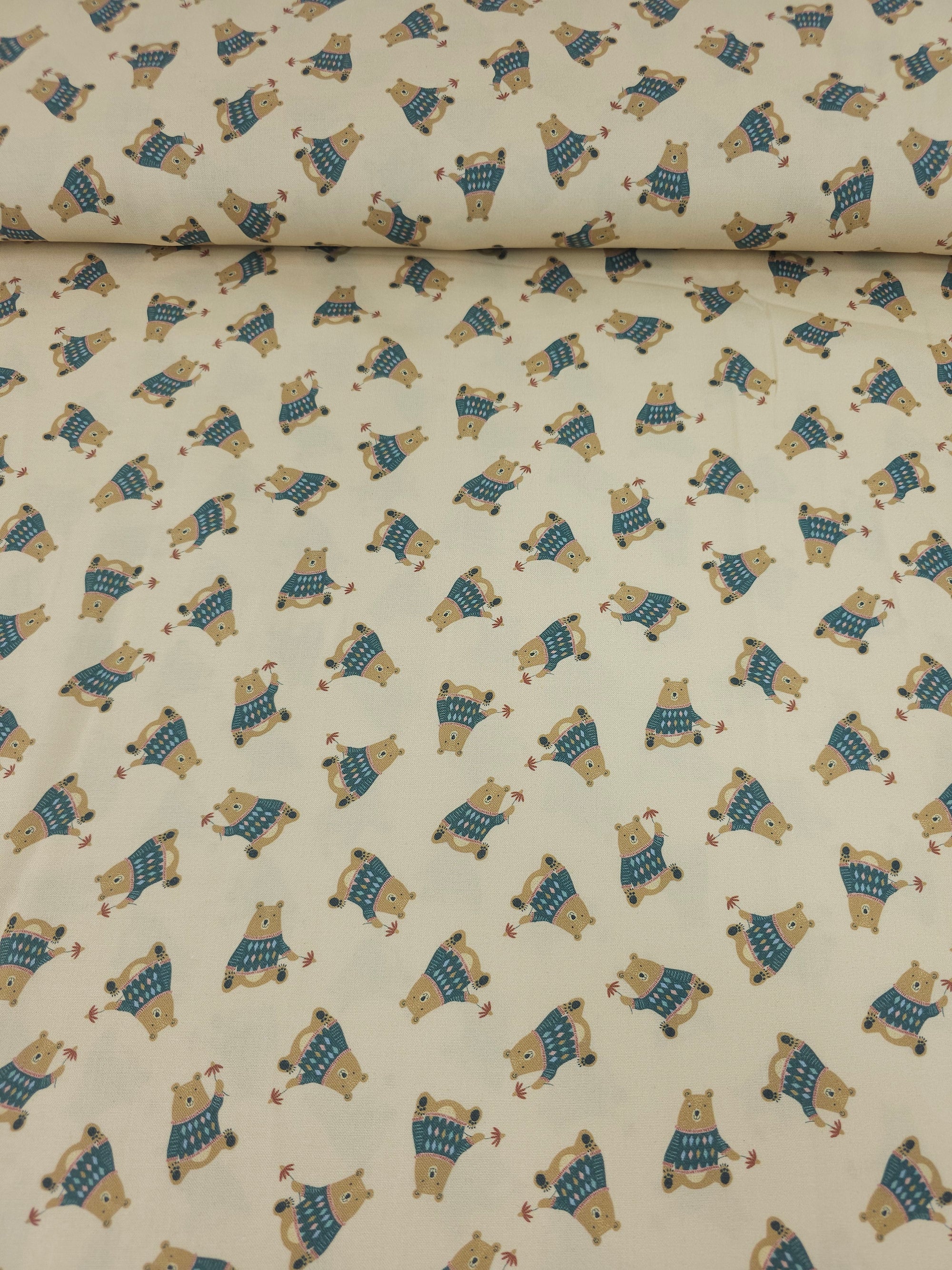 Friendly Woodland Bear 100% Cotton