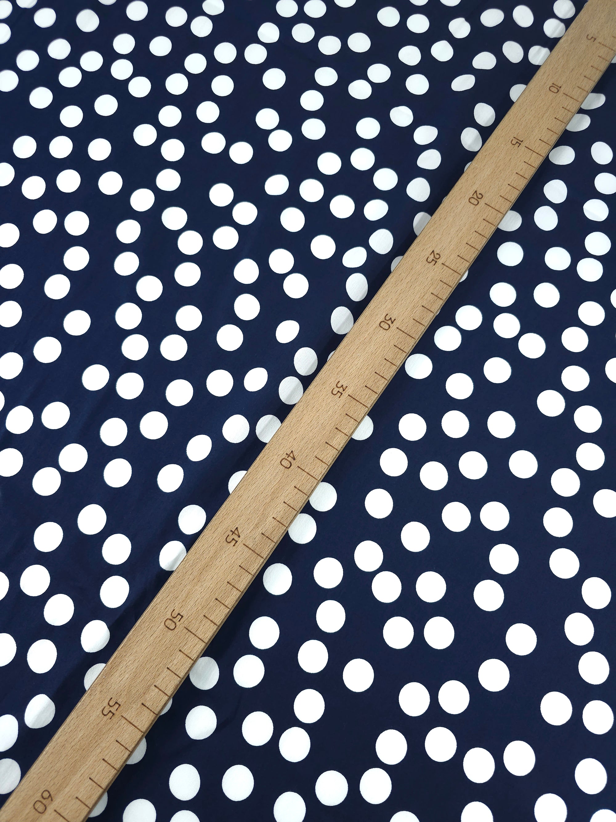 Navy/White Polka Dot Lightweight Cotton