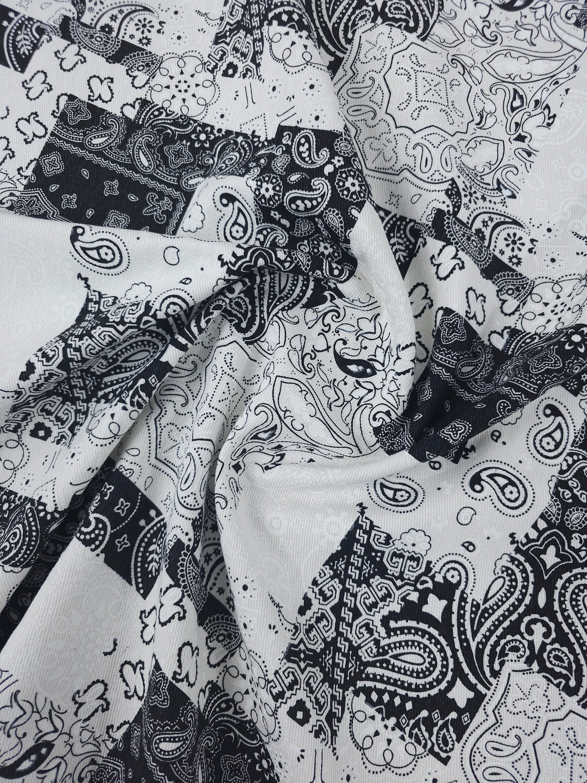 Black/White Bandana Denim