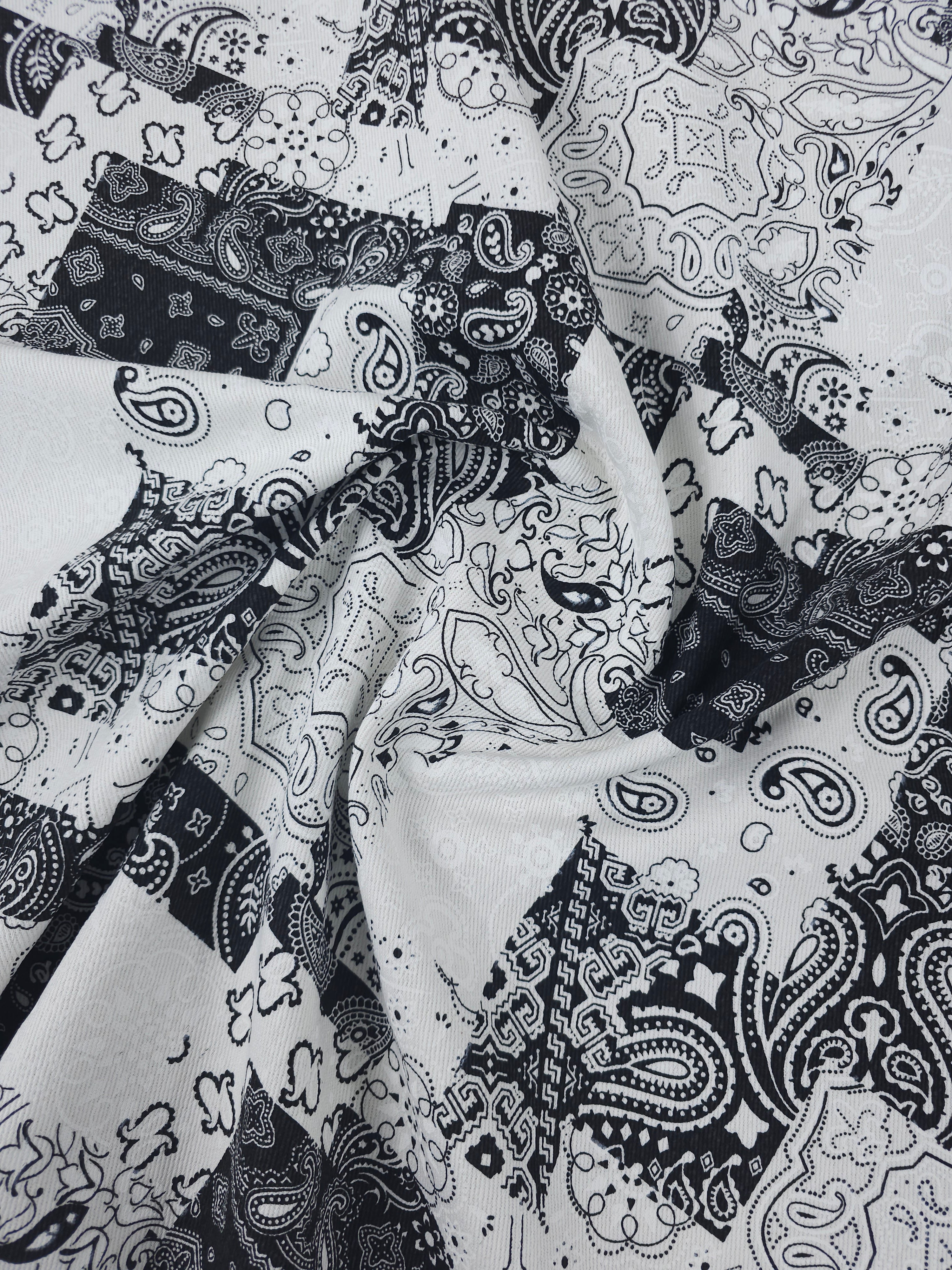 Black/White Bandana Denim