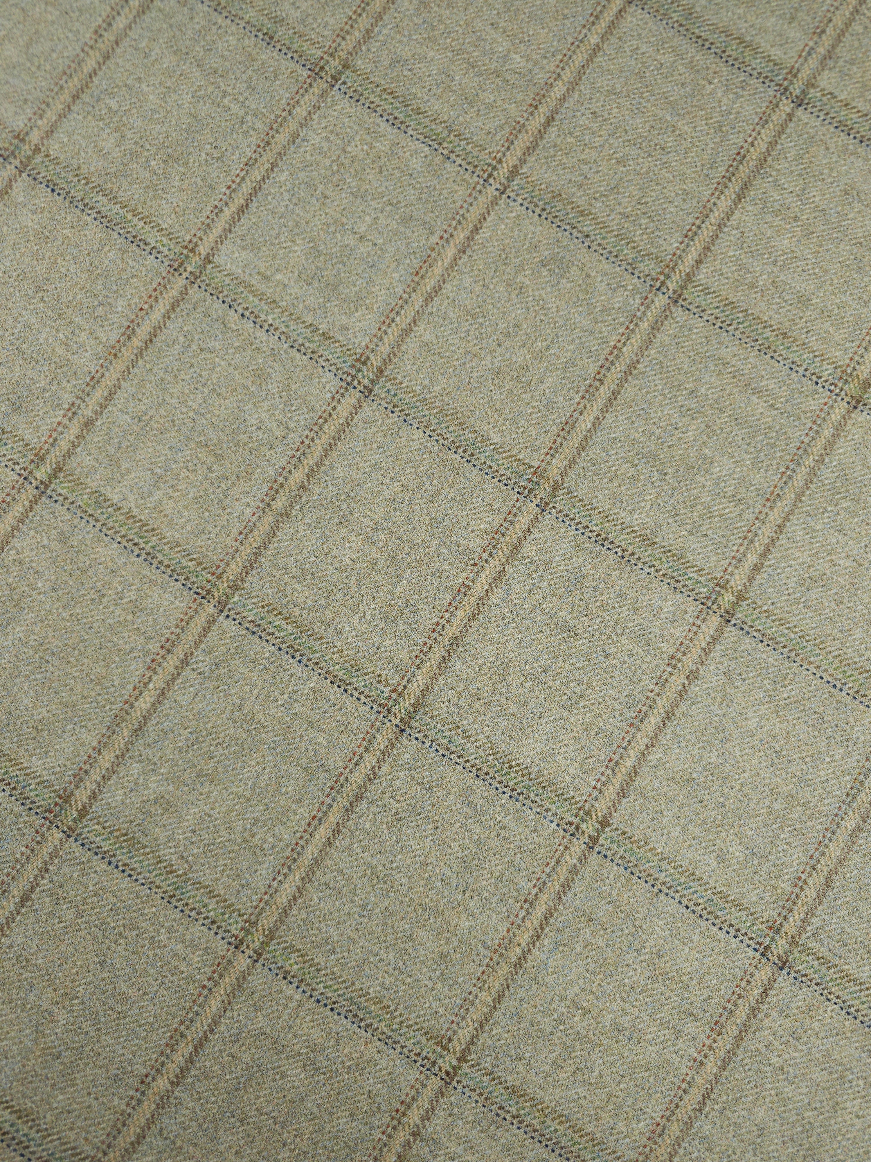 Greige Square Check Soft 100% Wool *ABRAHAM MOON*