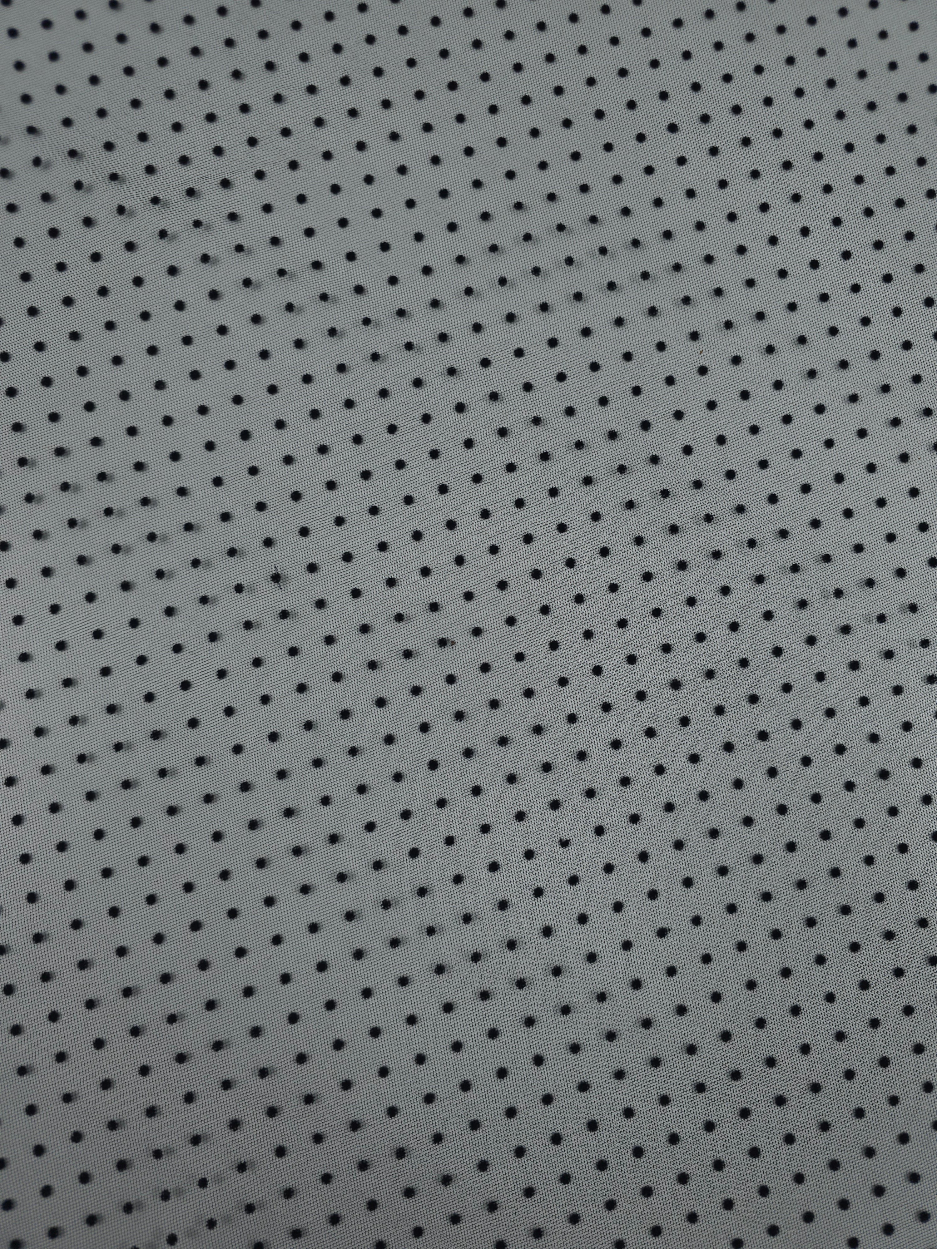 Black Mini Velvet Polka Net
