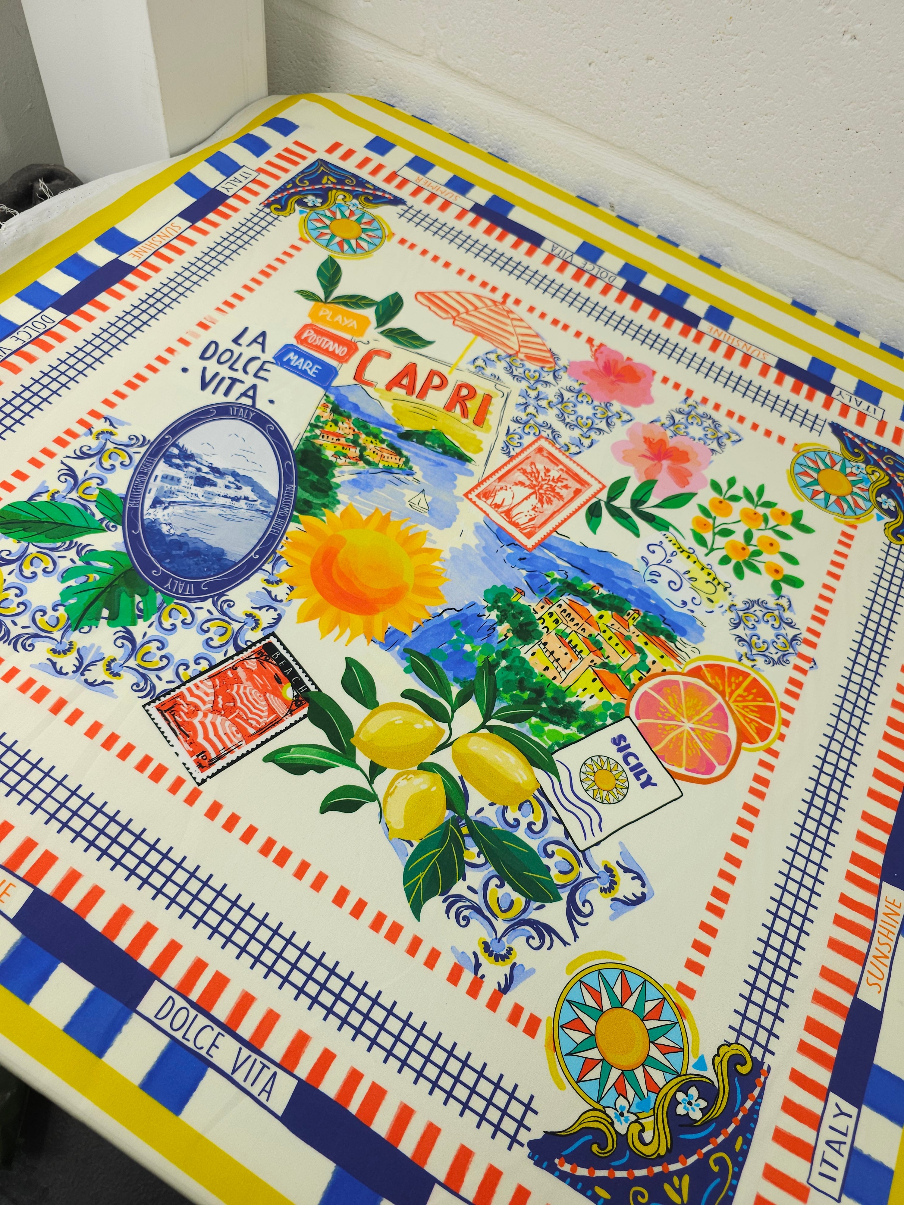 Capri Italy Lightweight Cotton - 75cm Panel