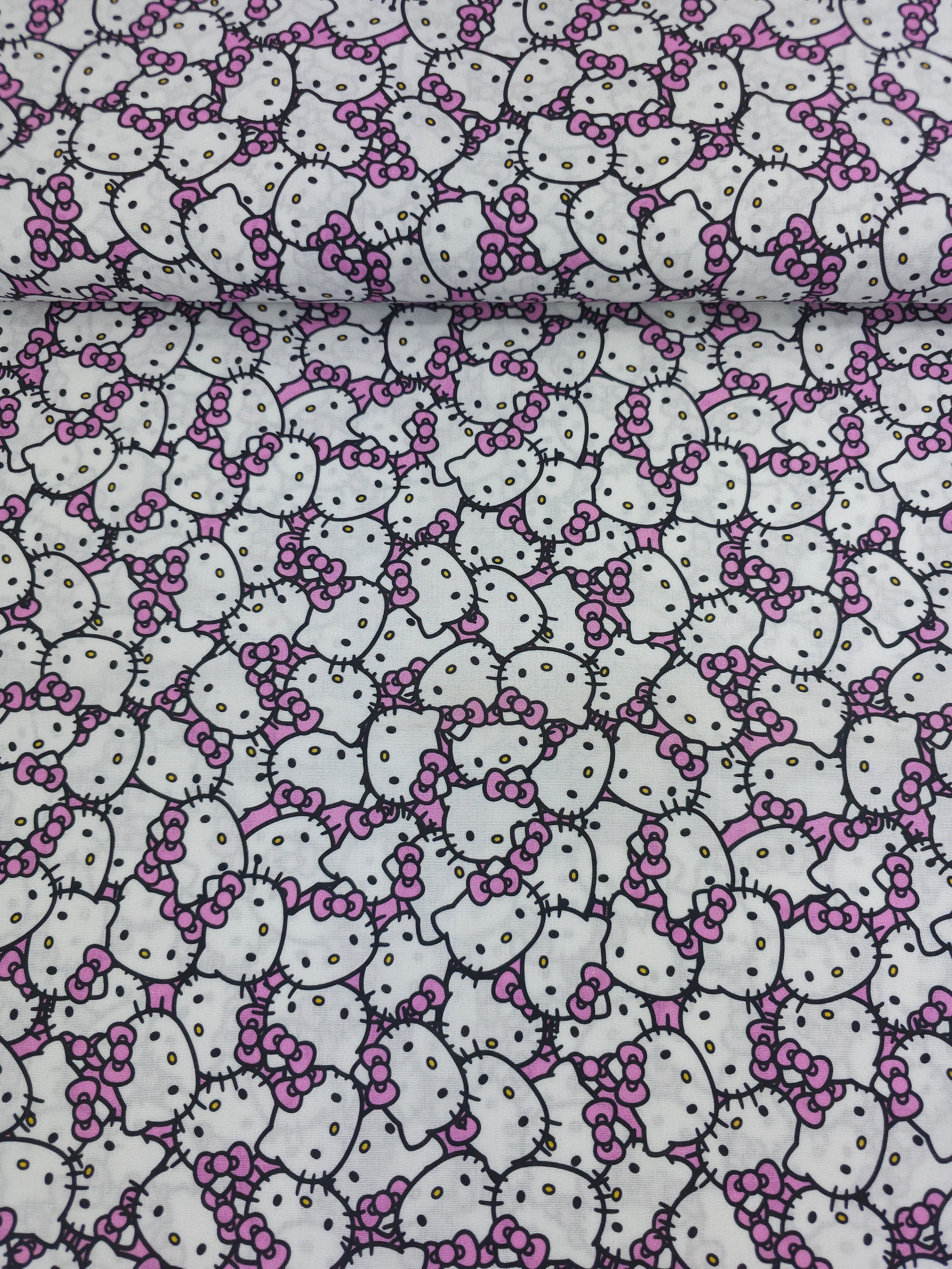 Pink Bow Hello Kitty Small Faces 100% Cotton