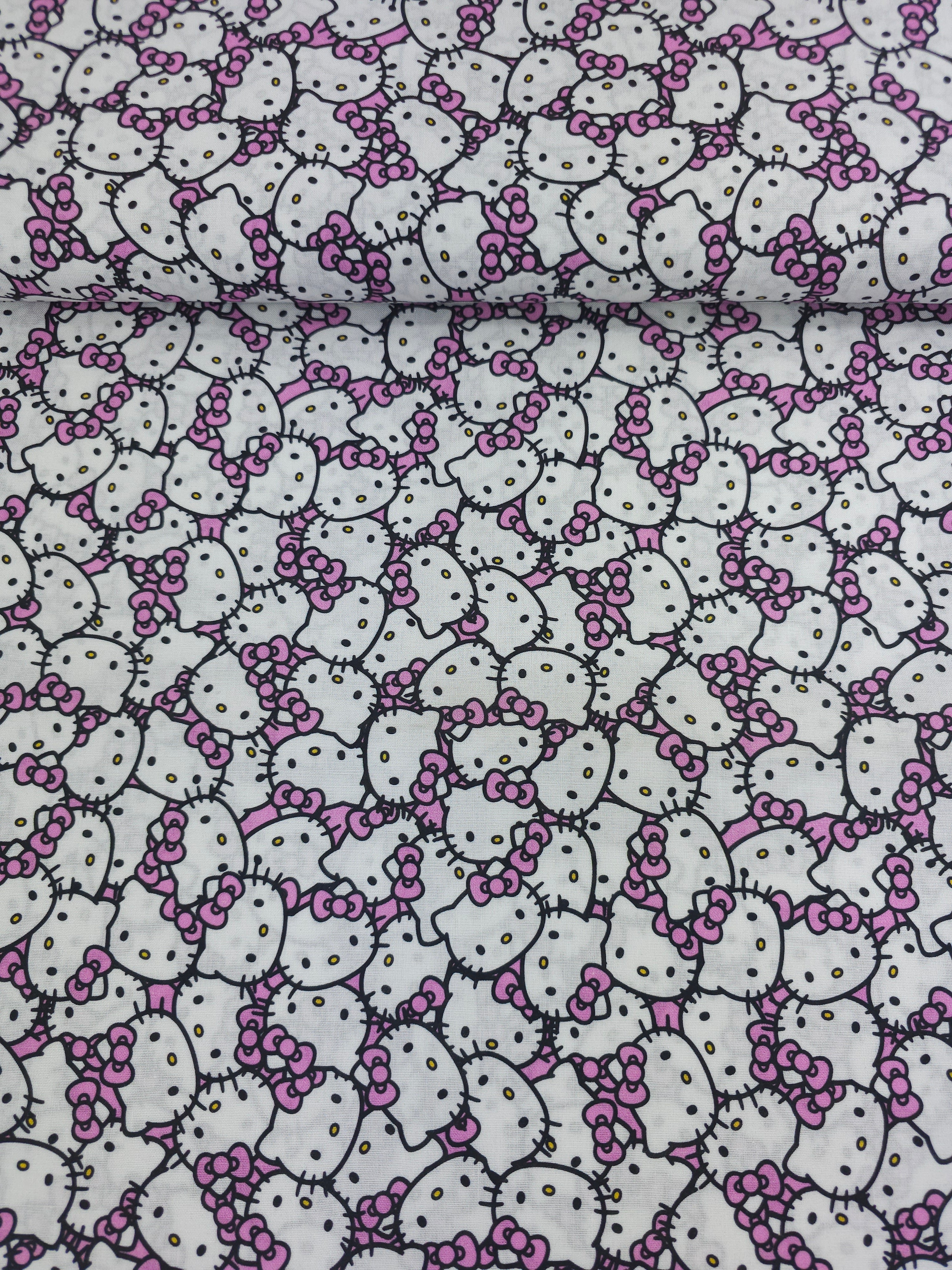 Pink Bow Hello Kitty Small Faces 100% Cotton
